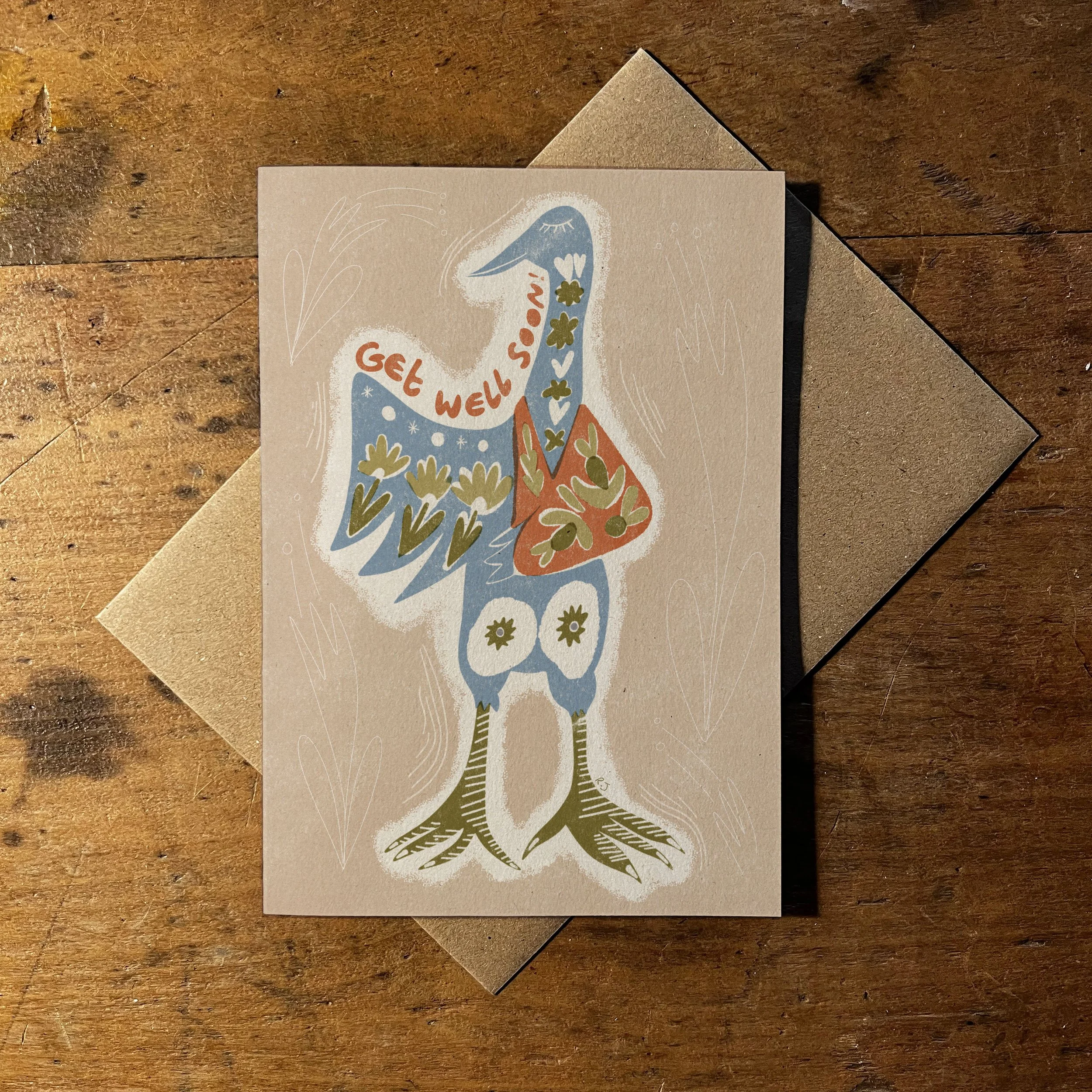 'Get Well Soon' A6 Greetings Card