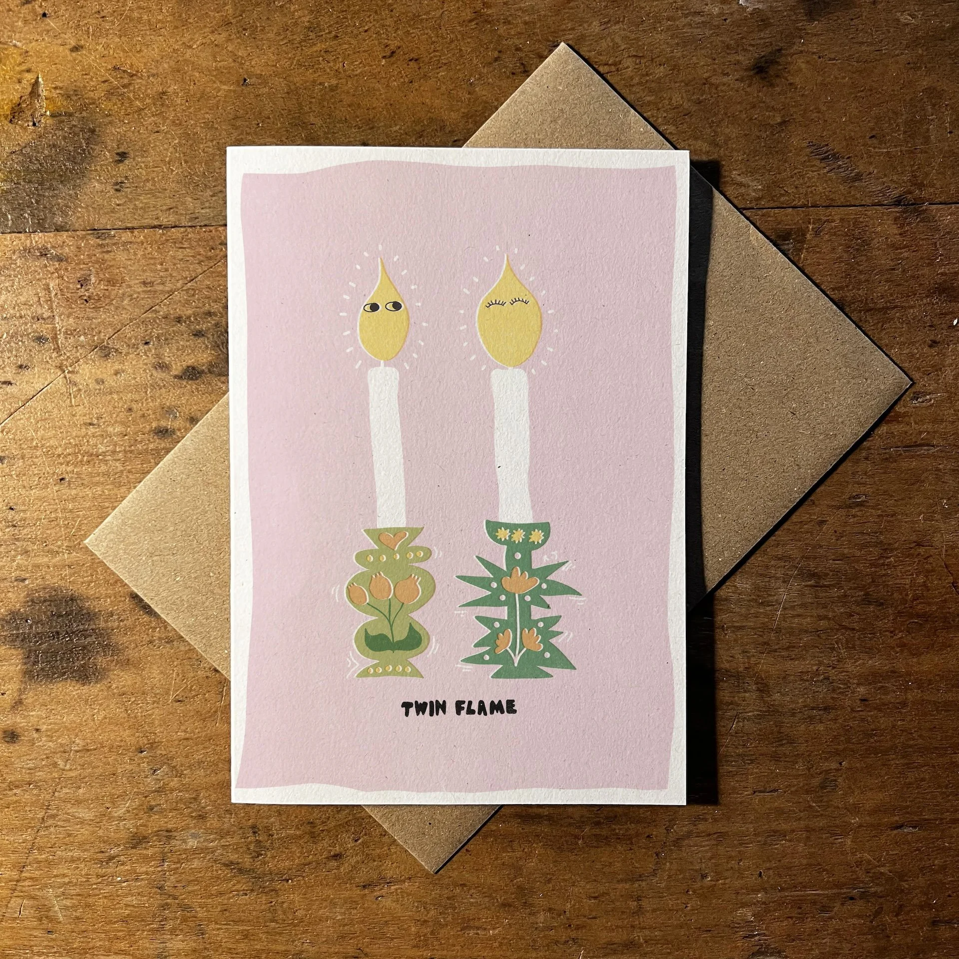 Twin Flame A6 Greetings Card