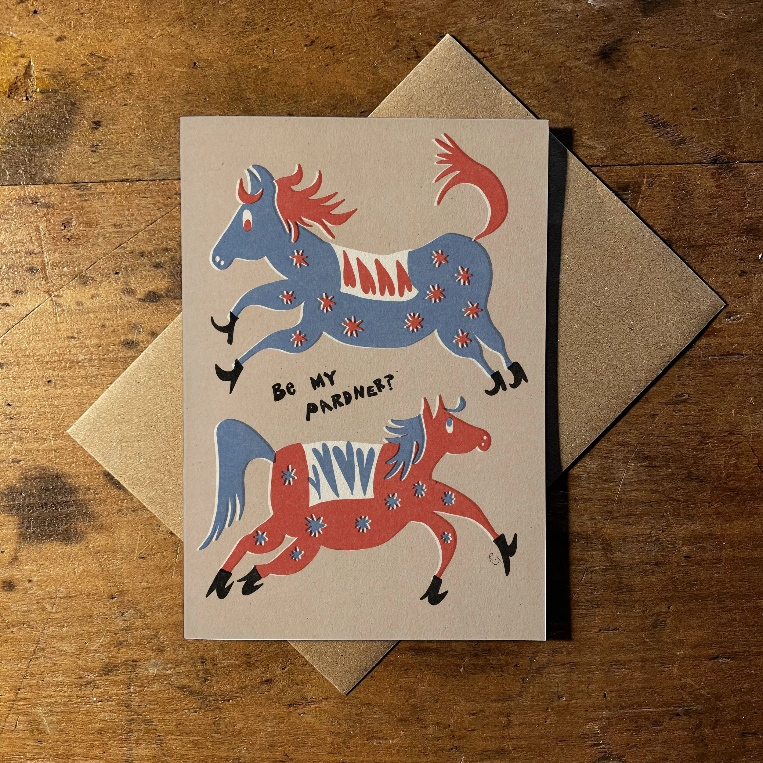 'Be My Pardner?' A6 Greetings Card