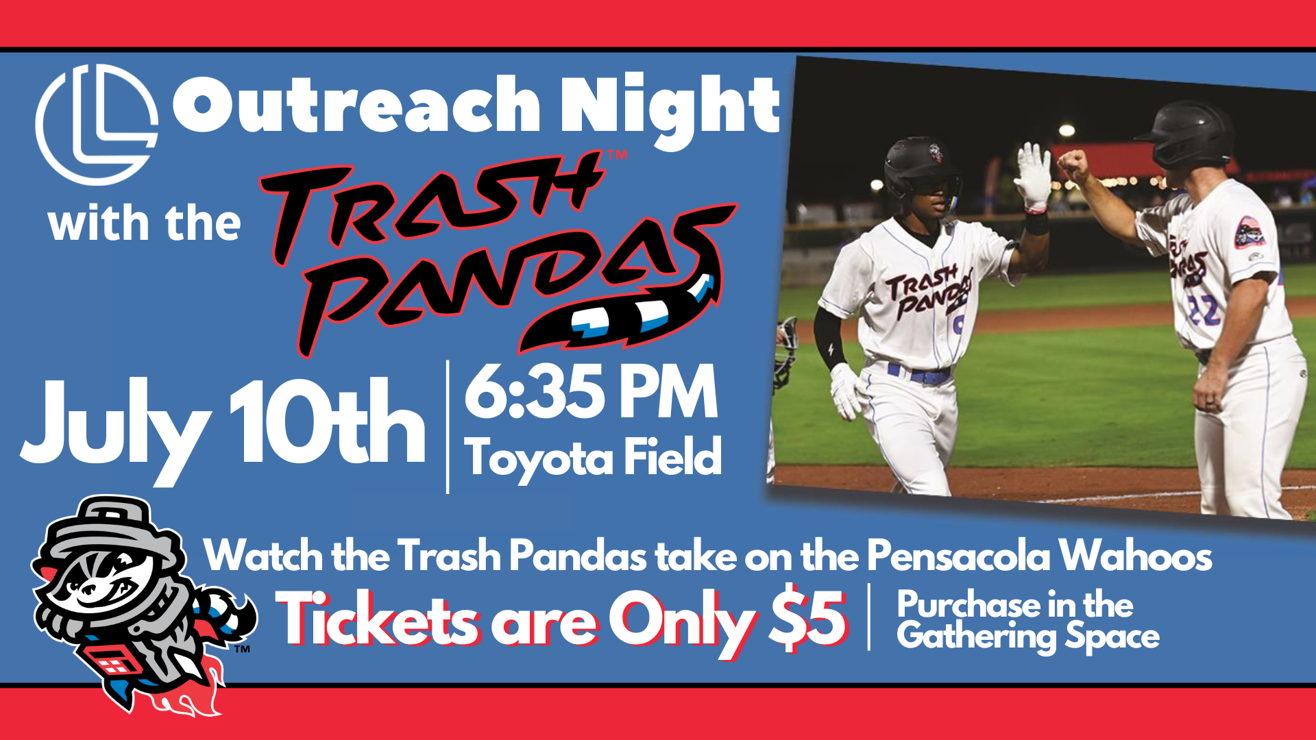 Outreach Night with the Trash Pandas at Toyota Field 