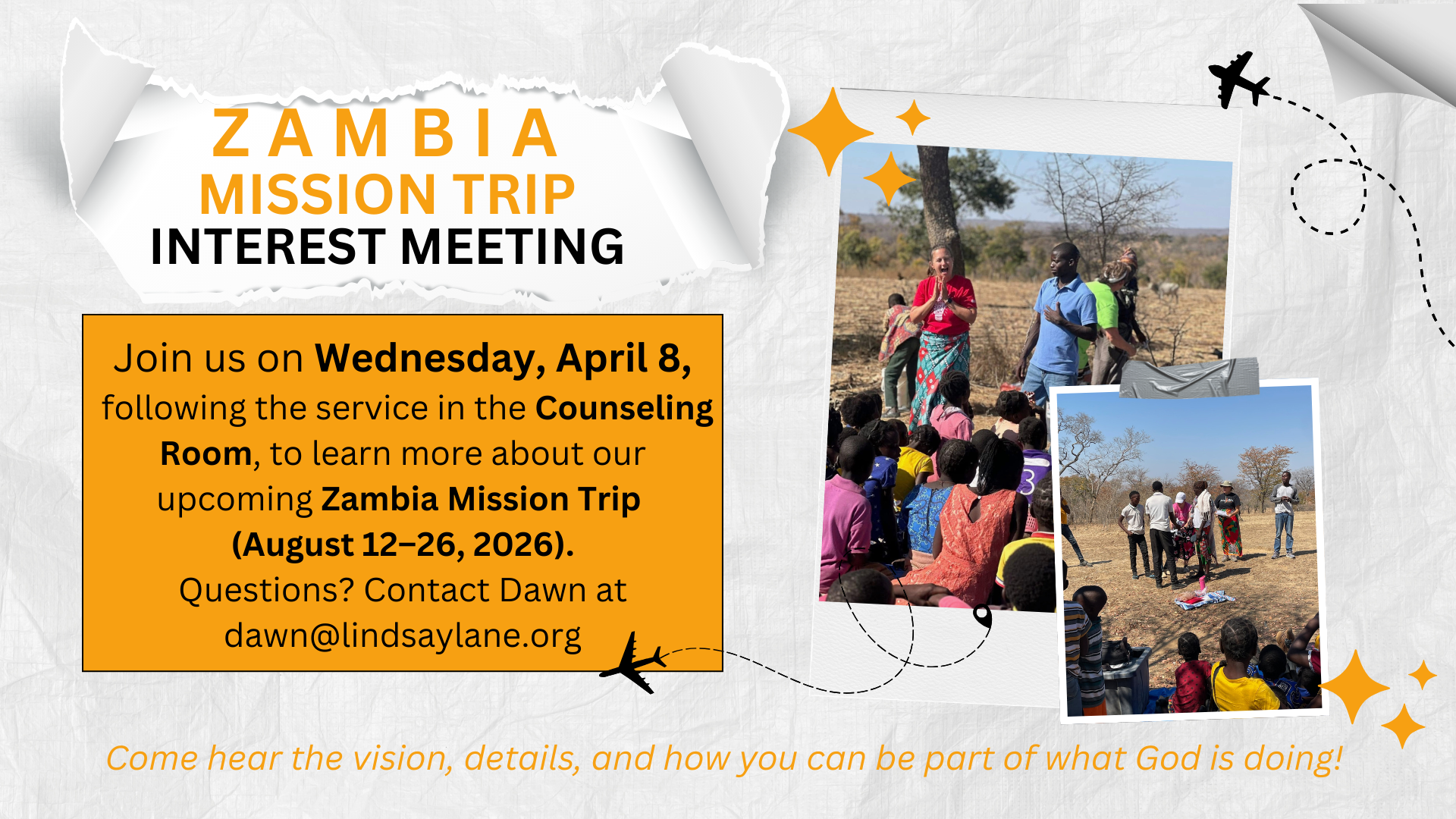 Zambia Mission Trip Interest Meeting