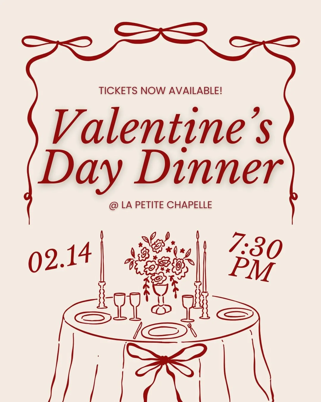 La Dolce Vita: A Valentine's Evening ⁠🌹⁠
⁠
Make this Valentine's Day memorable by treating your special someone to an unforgettable experience! ⁠
⁠
Join us for a romantic evening filled with a delightful three-course dinner on February 14th at 7:30 
