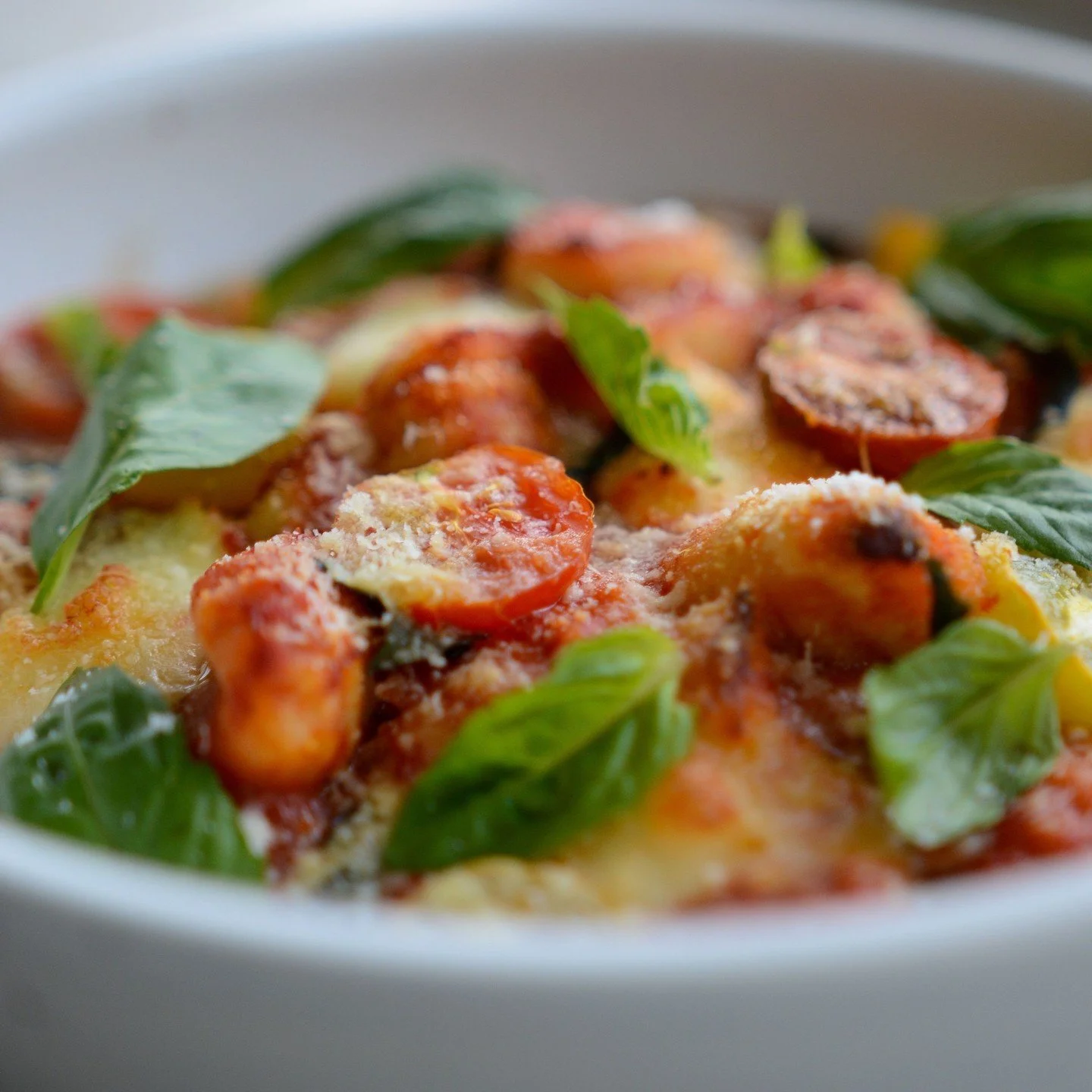 No April Fools here--this delicious feature is no joke! Our gnocchi is perfect for sharing this Easter weekend. We promise you'll enjoy every bite!⁠
⁠
Ricotta Gnocchi alla Sorrentina with cherry tomatoes, basil &amp; buffalo mozzarella⁠
⁠
Order yours
