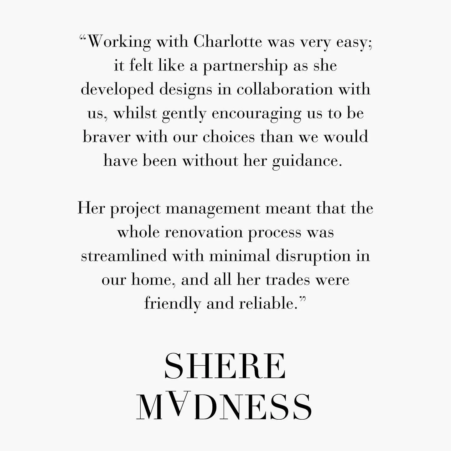 Time for another trumpet blowing moment. 

Shere Madness is a boutique interior design company. We specialise in timeless interiors with a twist; making the ordinary extraordinary. 

It starts with a consultation to discover what you want from your h