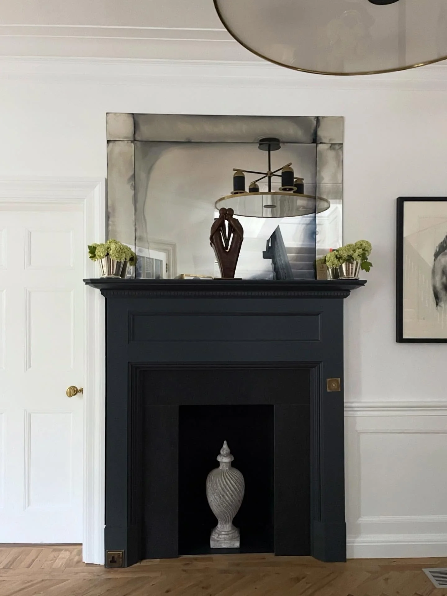 This fireplace was very sad and unloved, but it&rsquo;s situated in the most beautiful hallway, so we gave it a serious glow up. Sadly we couldn&rsquo;t reinstate the flue to make it work, but at least it now stands proud. 

Swipe for the Before. 

S