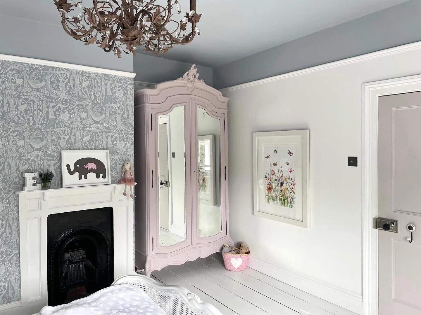 Just thought this angle deserved its own spot on the grid. Such a pretty room for a little girl.

Swipe to see this Before. Why anyone would cover up such a lovely fireplace I do not know.

Shere Madness is a boutique interior design studio. We speci