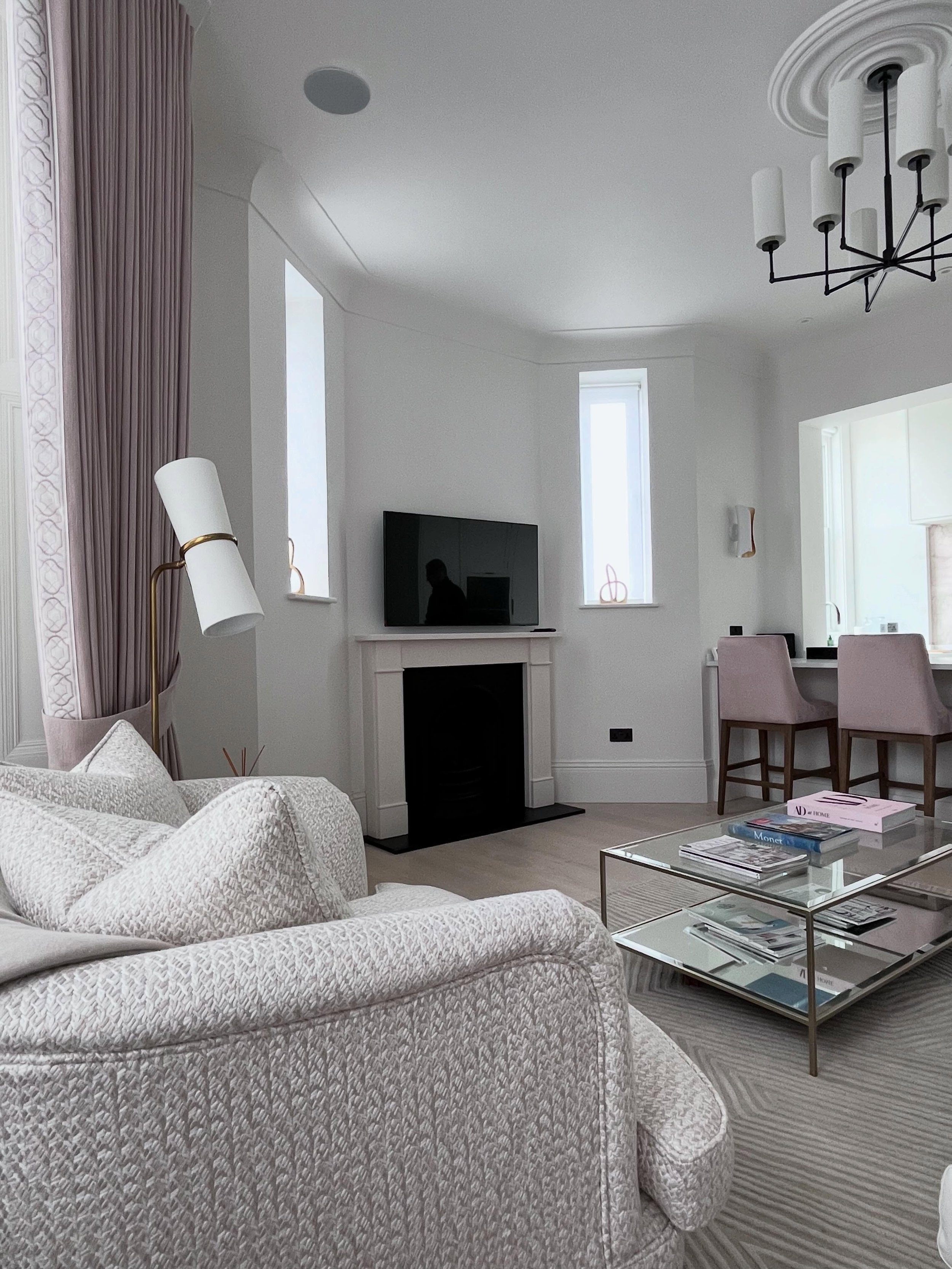 The design for this mansion block apartment was very straightforward. The renovation process however, felt like pushing water up hill. But we determinedly and doggedly kept going until we got to the top of the mountain. And the view from the top is s
