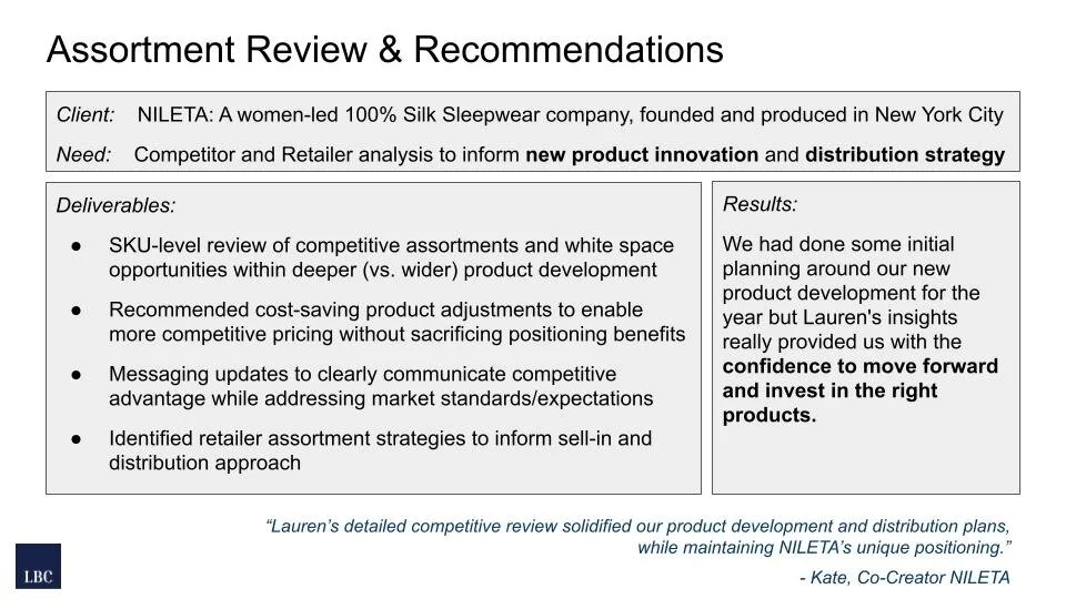 Assortment Review — Lauren Buck Consulting