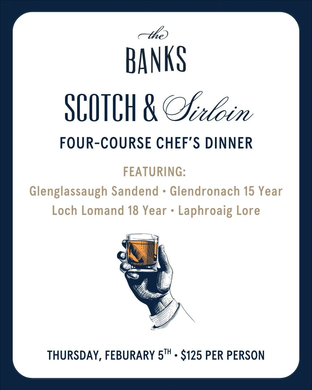 Join us for exclusive scotch tasting experience curated by Beverage Director Benjamin Chesna. Savor a decadent four-course menu crafted by Chef Partner Robert Sisca and Executive Chef Edson Rojas, with a sweet finale from Executive Pastry Chef Tab Vo