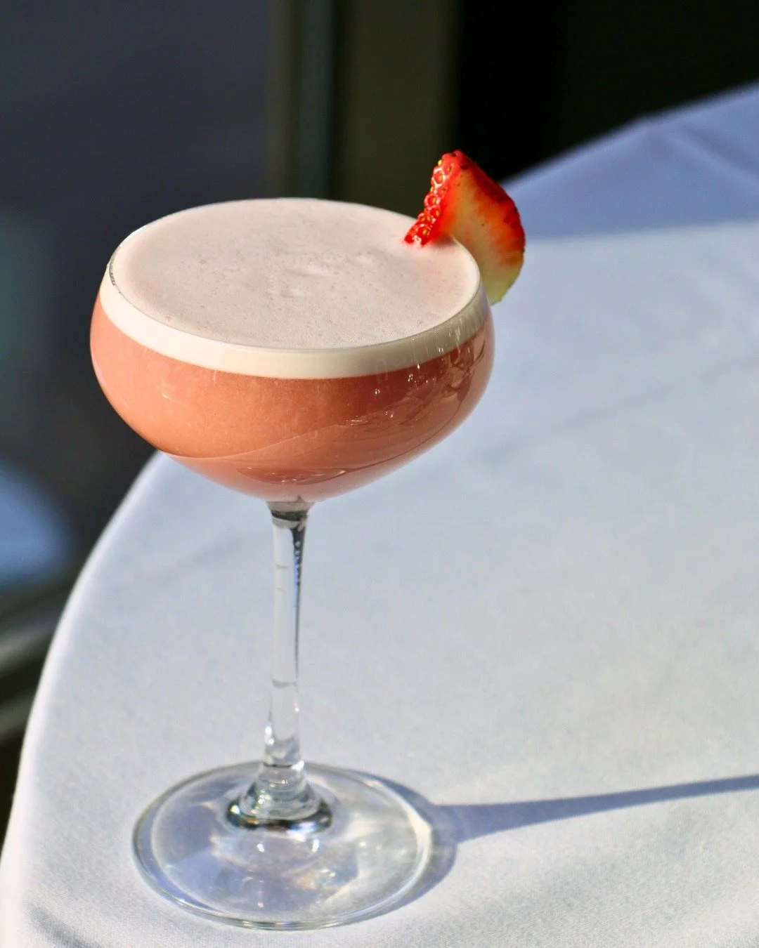 Sip on The Love Club: a blend of gin, lemon, egg white, and housemade strawberry cordial, available Valentine's Day weekend 💌