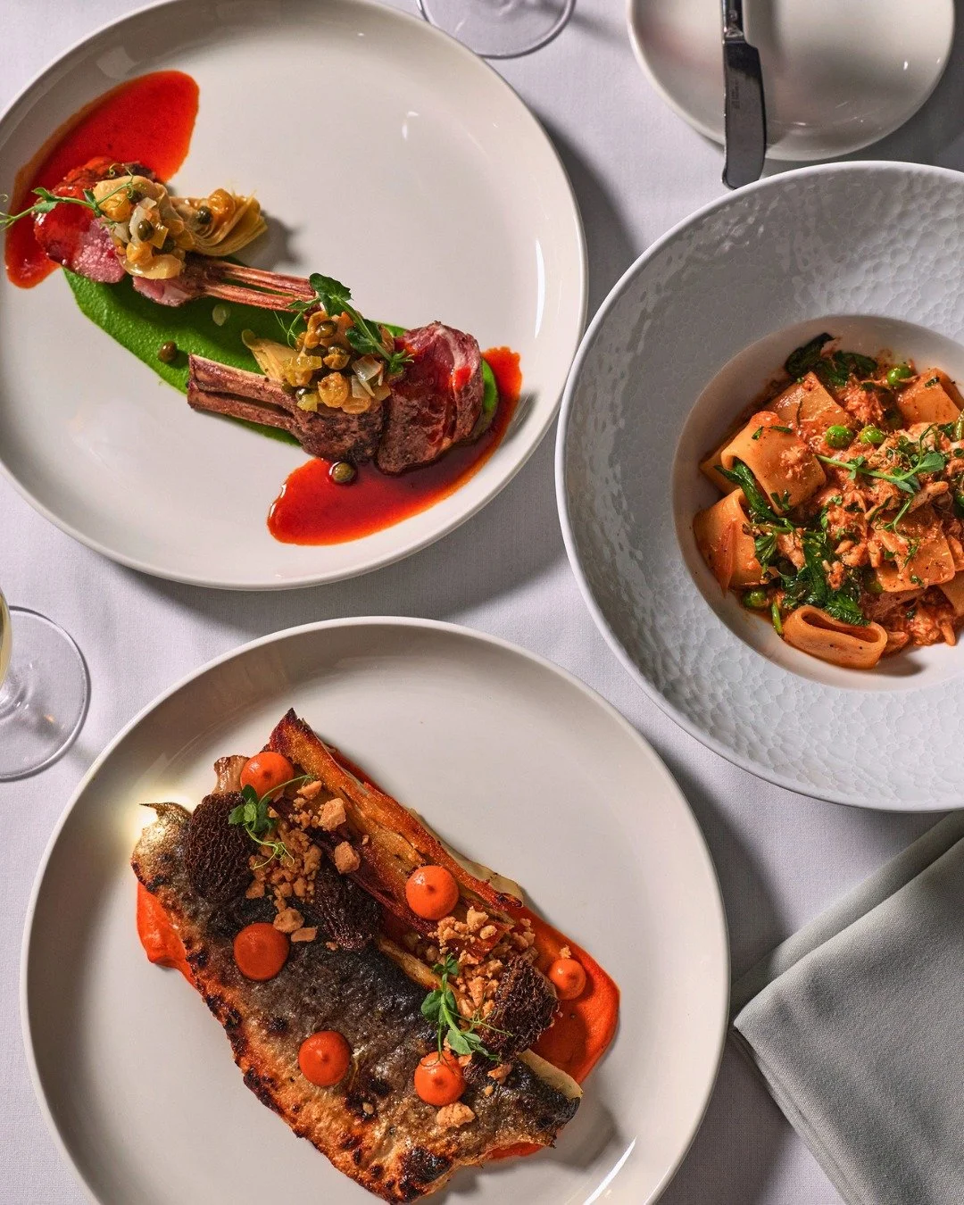 A few highlights from Chef Edson&rsquo;s seasonal four-course prix-fixe: Calamarata Crab Pasta with uni, Grilled Branzino, and Australian Lamb Chops, complete with a slice of Chef Tab&rsquo;s infamous Banana Cr&egrave;me Pie.

Served nightly at dinne