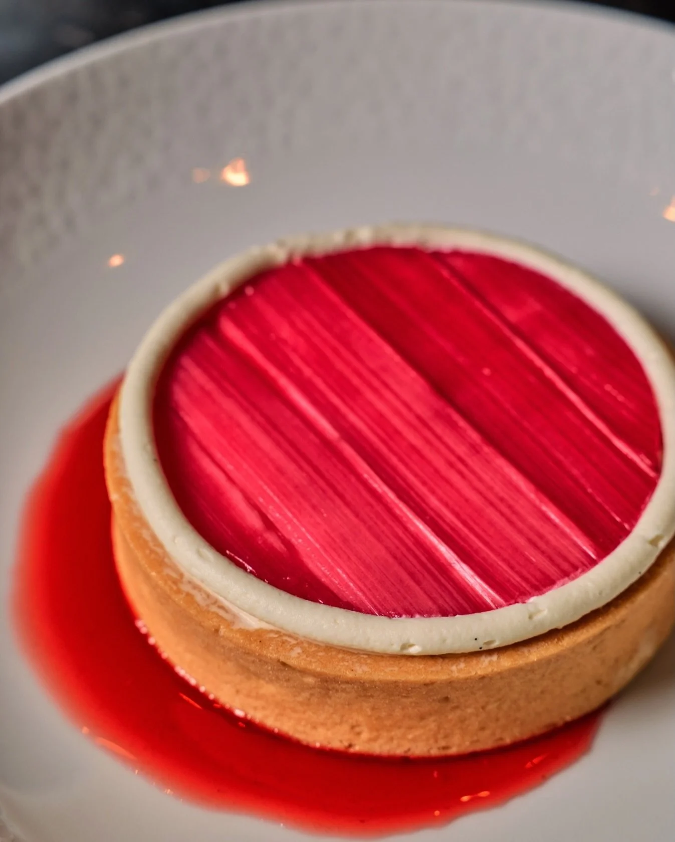 Always save room for dessert... Chef Tab&rsquo;s Rhubarb Tart with vanilla sabl&eacute;e, strawberry jam, and poached rhubarb.

📸 @briansamuelsphotography