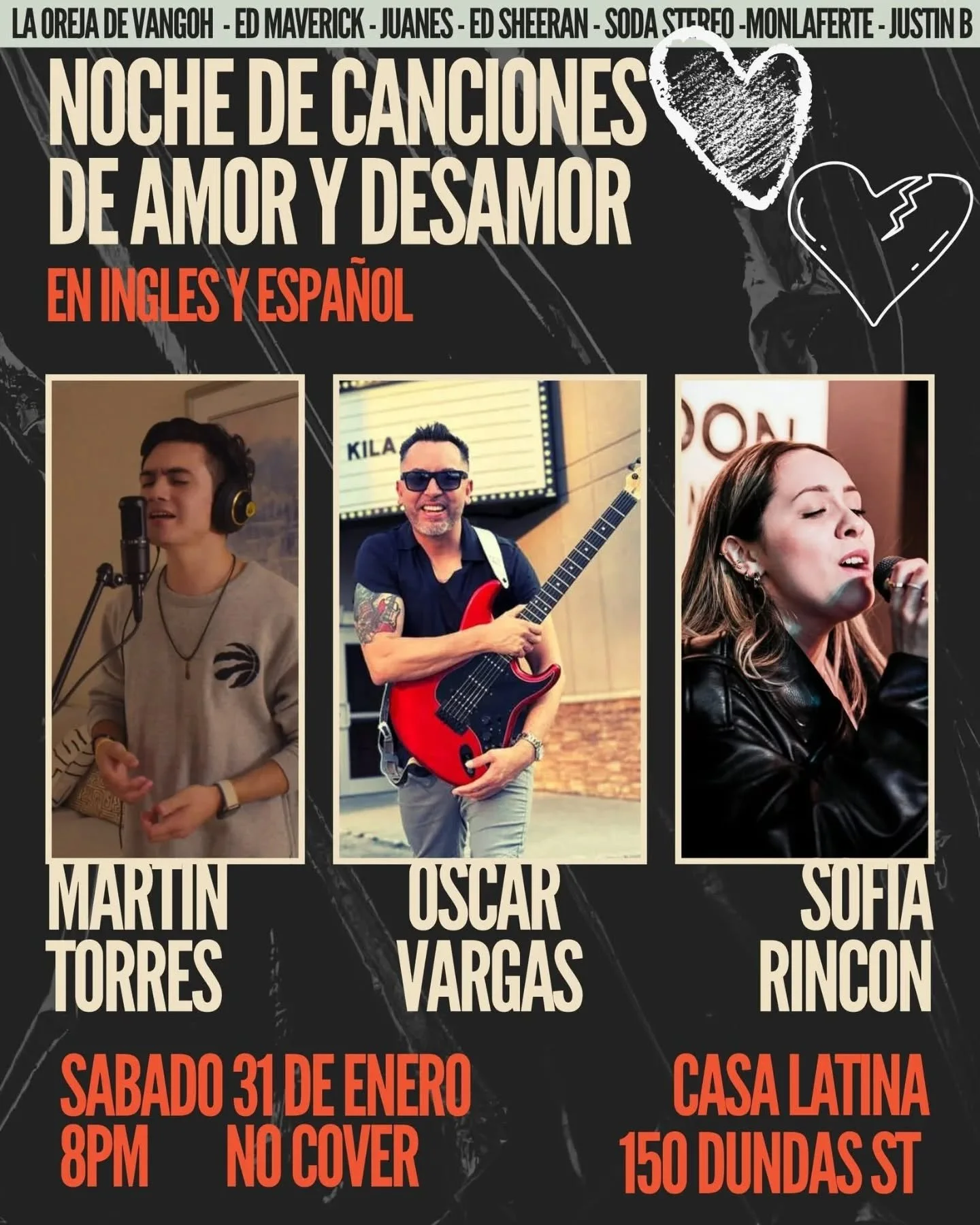 Nos vemos en un par de semanas con una noche de amor y desamor! Trae a tus amigos, tu crush, tu casialgo, tu marinovio, el mozo, el pioresnada y disfruta de una noche con buena m&uacute;sica y gran ambiente!