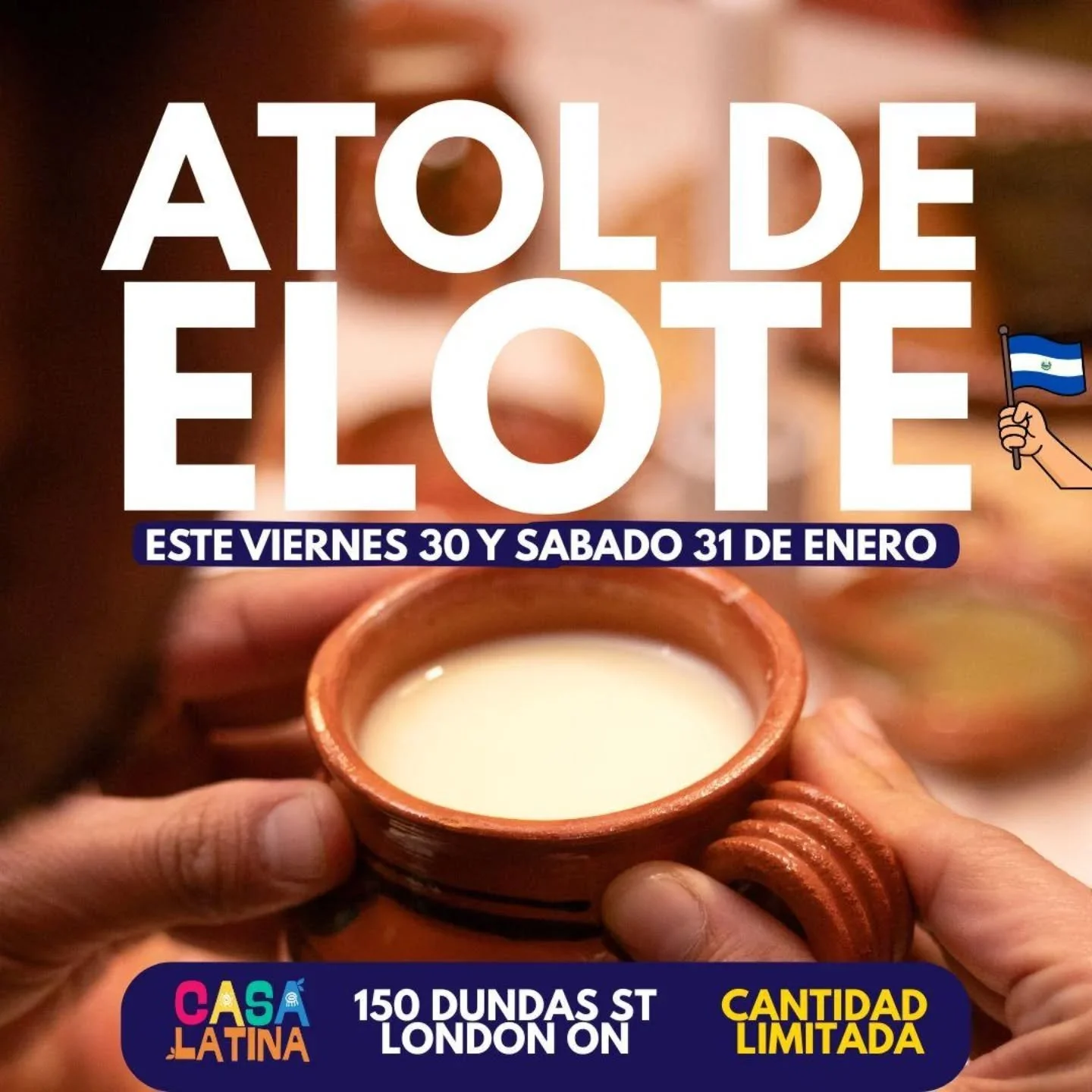 ALERTAAA!! ESTE VIERNES Y SABADO! Tendremos Atol de Elote Salvadore&ntilde;o en Casa Latina.

No te lo pierdas ! Puedes tomarlo en  nuestra Casa Latina , ordenarlo en l&iacute;nea o para llevar !! 
No te lo pierdas !