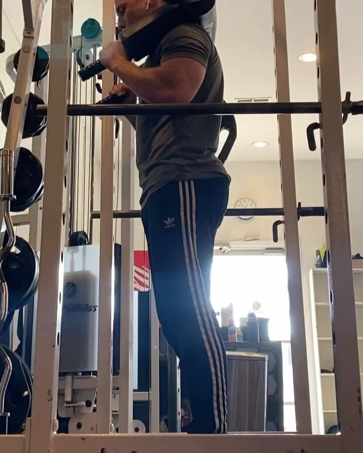 Reference points can be extremely useful to standardized technique and range of motion.  In the case of the good morning, I am touching the bar to the pins as a reference point to standardize range of motion and positioning. 

In the past, good morni