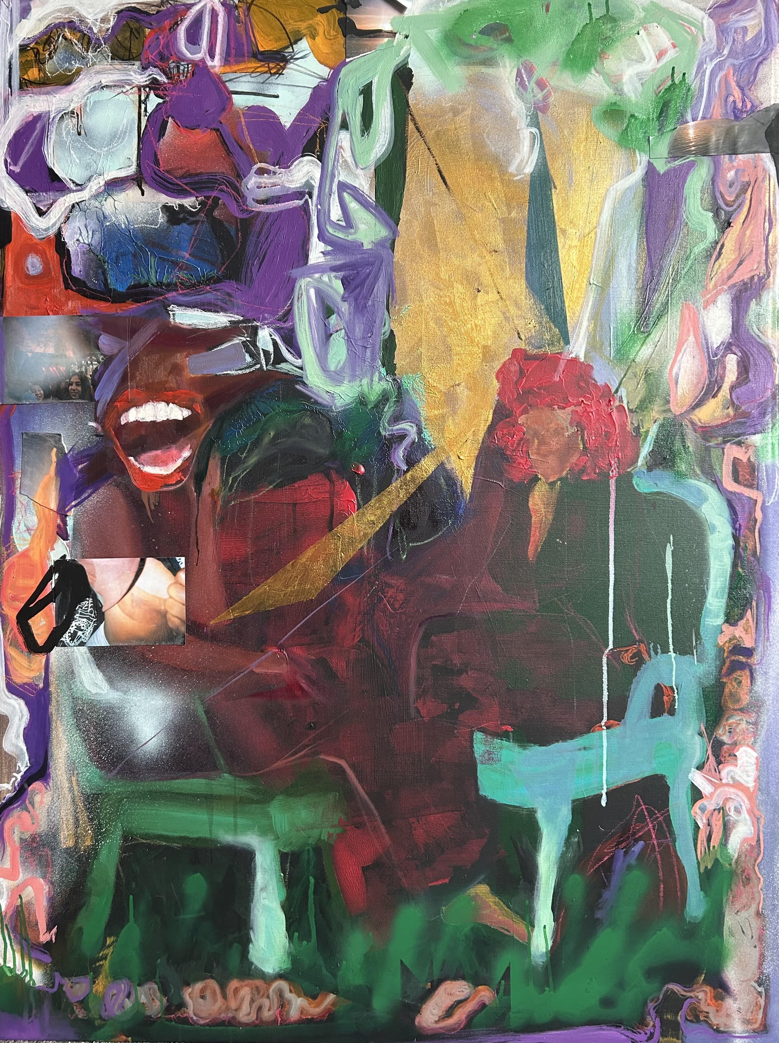 kitchen table talk - mixed media - 48"x36"