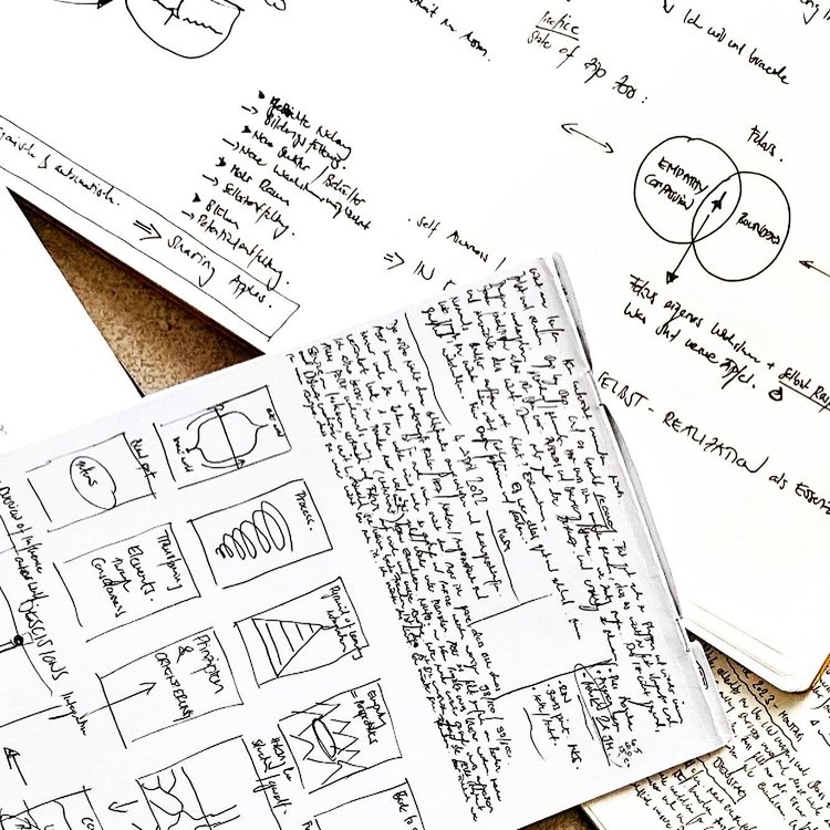 Handwritten notes and sketches