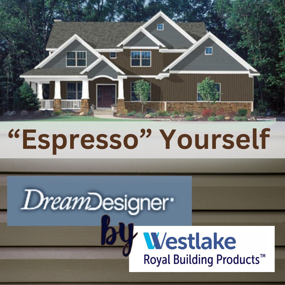 Don't just Dream it, Design it! Use Dream Designer to help you choose what colors and products you want to use on your Home Exterior. FIND IT ON OUR WEBSITE! Featured in this photo: Board and Batten Siding in &quot;Espresso,&quot; Portsmouth Shake Sh