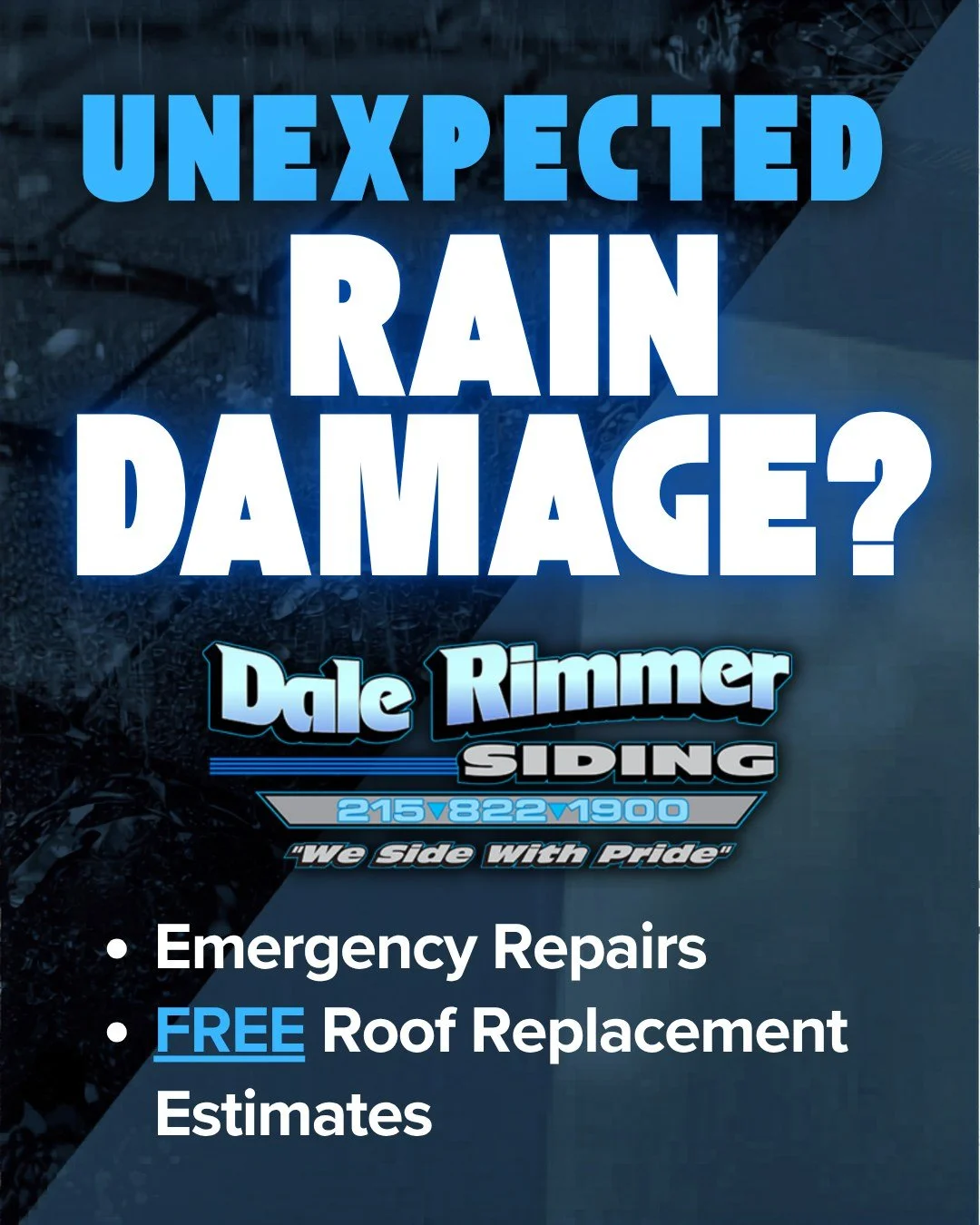Estimates are FREE ‼✨ Let us come take a look at your Roof today and help prevent further Rain Damage 🌧