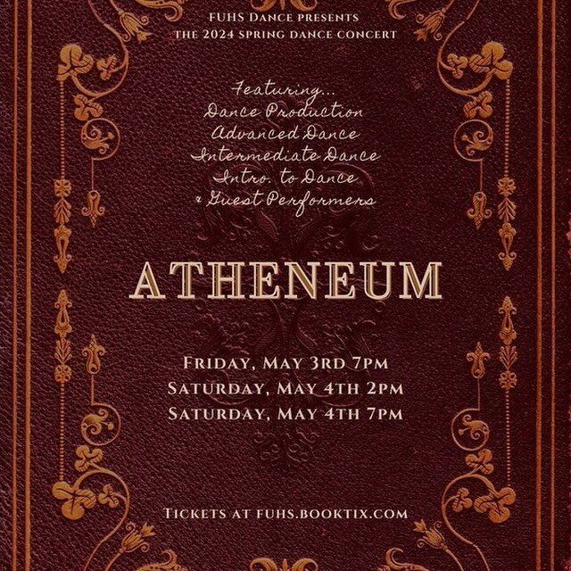 FUHS Dance presents ATHENEUM May 3-4th. Tickets http://fuhs.BookTix.com