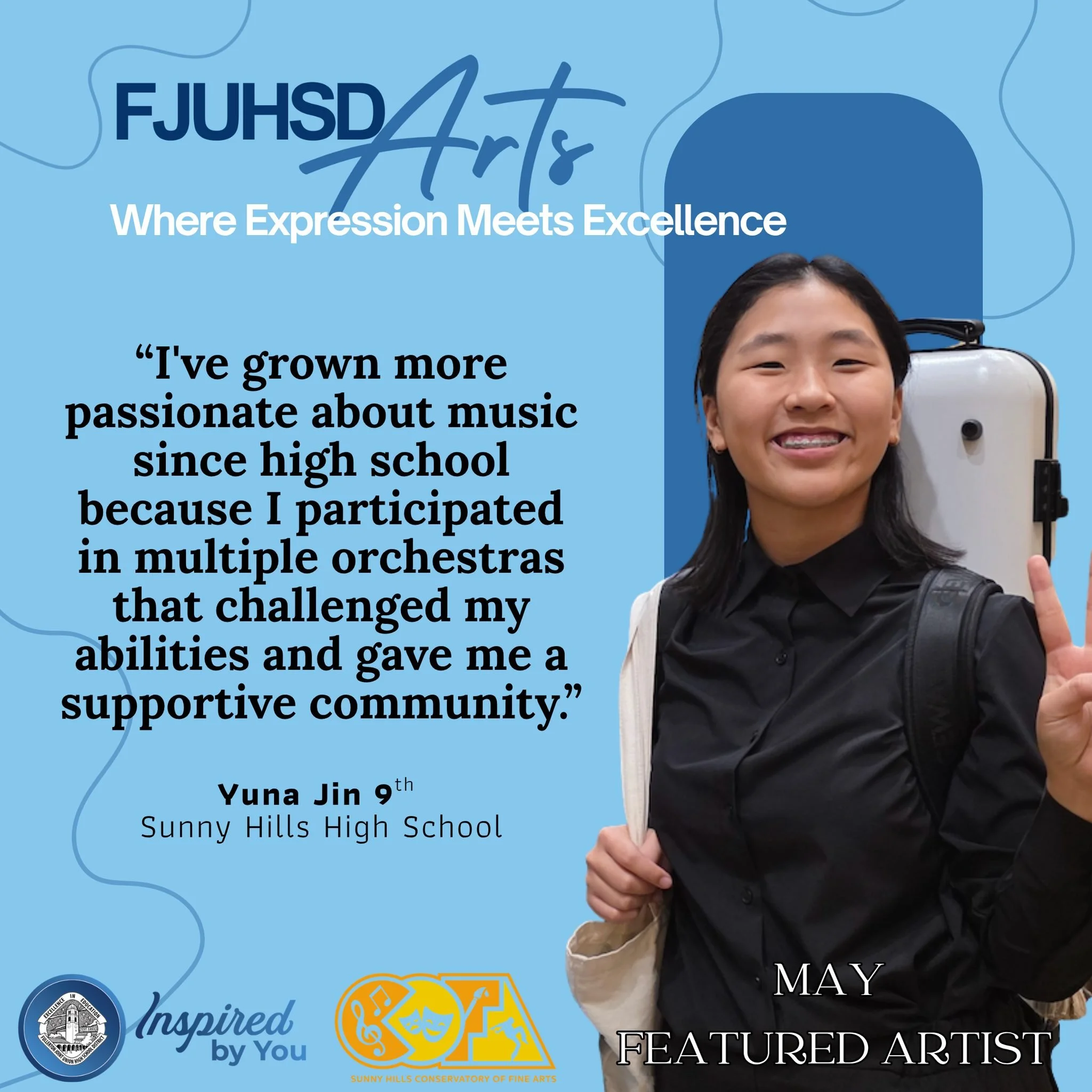 We are celebrating out May Featured Artists of the Month!

 #inspired #FJUHSDArts #FJUHSDWhereArtsHappen #artseducationmatters
