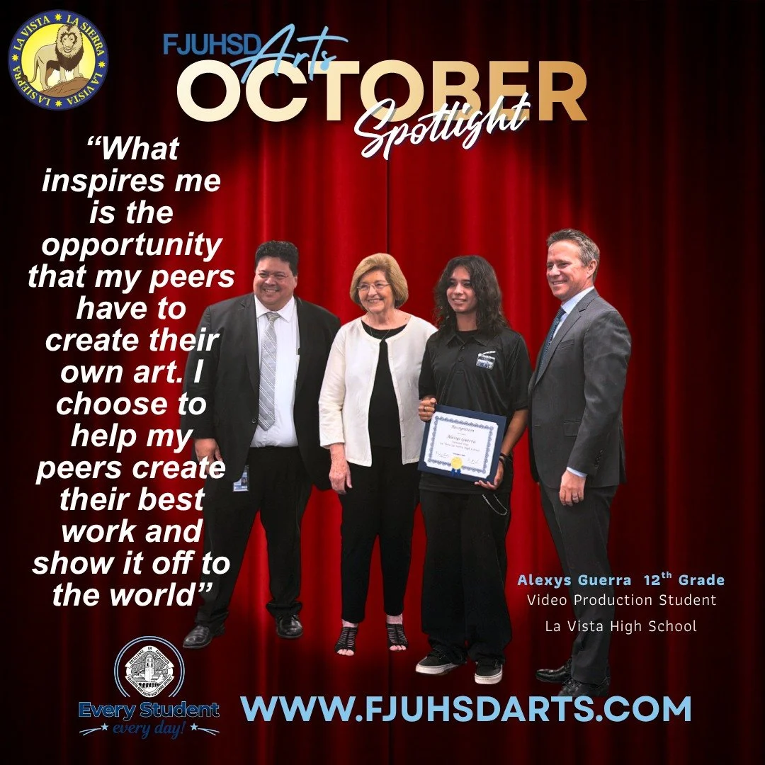 OCTOBER SPOTLIGHT:  BREAKING BOUNDARIES THROUGH ART: HOW A LA VISTA SENIOR IS REDEFINING STUDENT ACHIEVEMENT

or La Vista School senior Alexys Guerra, art isn&rsquo;t just a personal passion. It is a platform for self expression, leadership, and prob