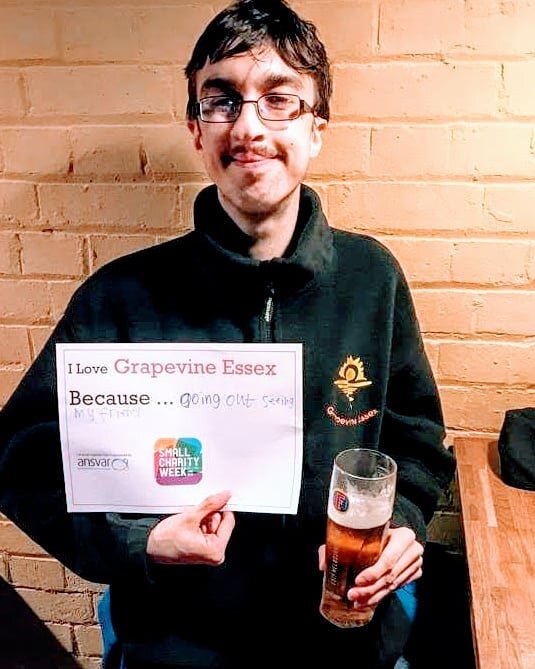 Josh loves #GrapevineEssex because he likes going out and seeing his friend. #Ilovesmallcharities