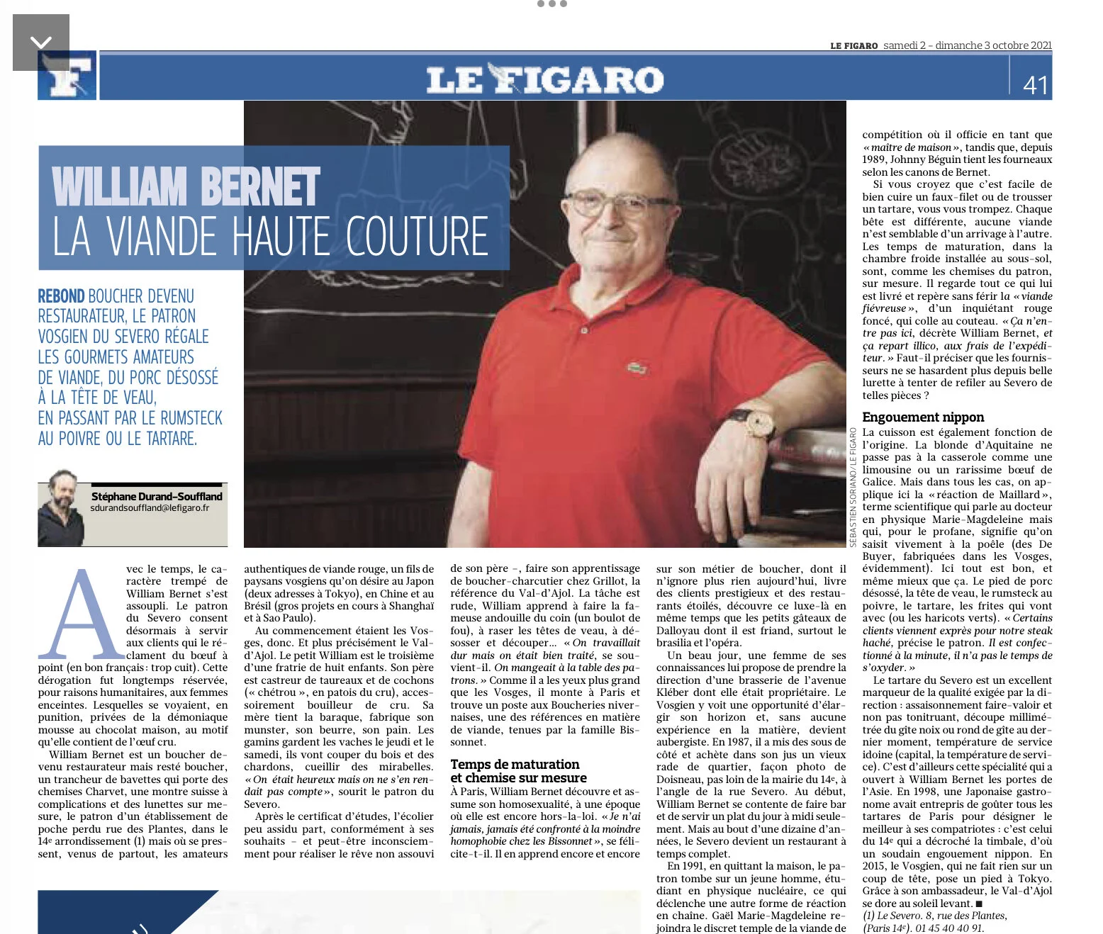 La viande haute couture - Le Figaro - 10 octobre 2021