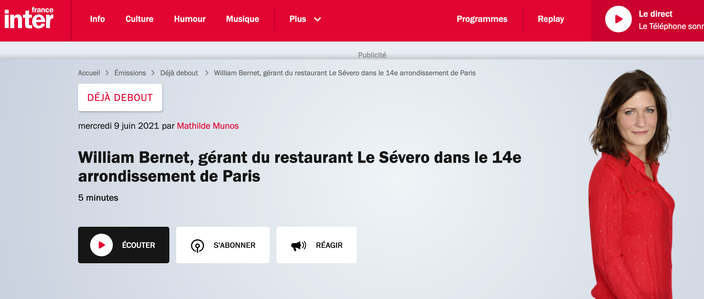 France Inter - 9 juin 2021