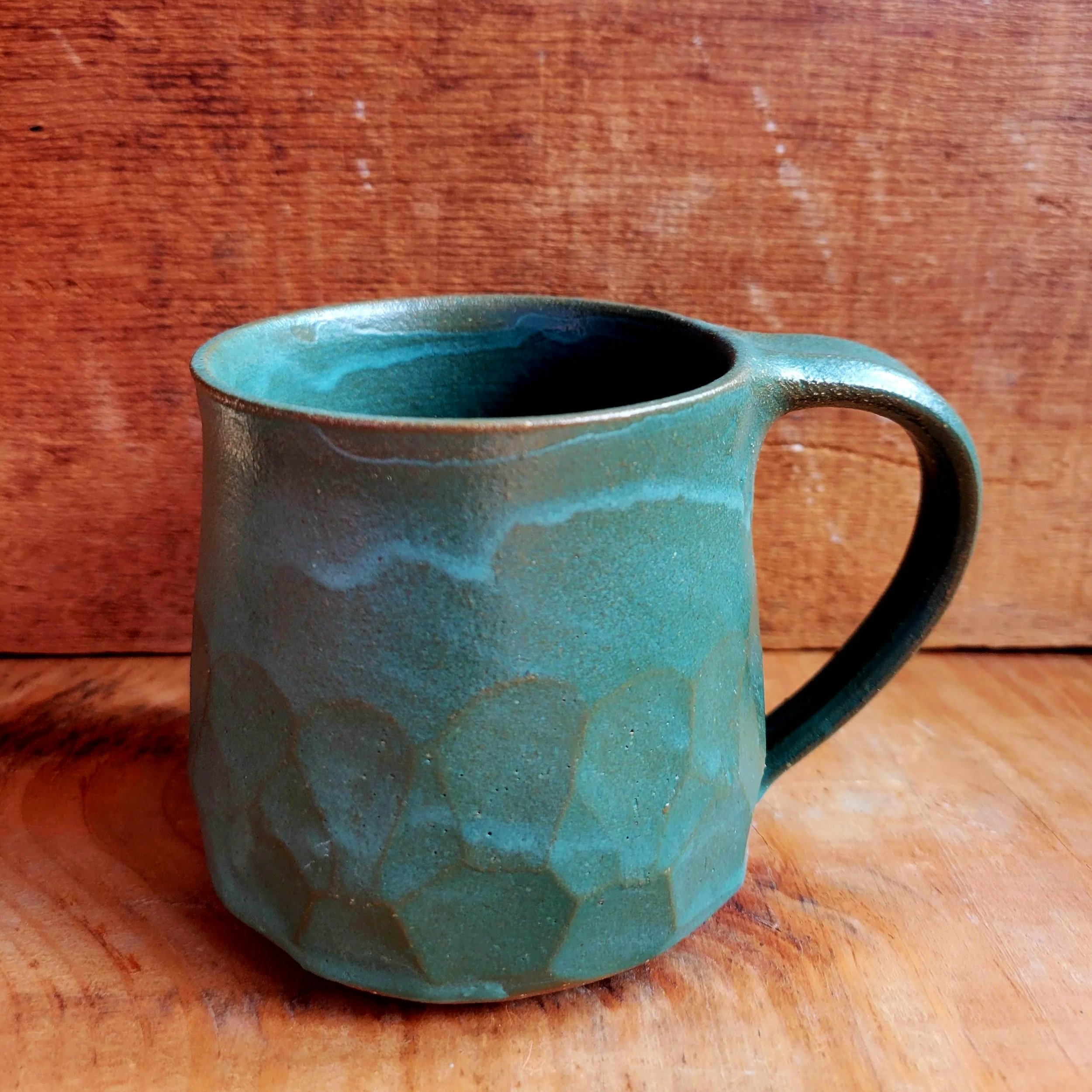 Large Faceted Mug - Green