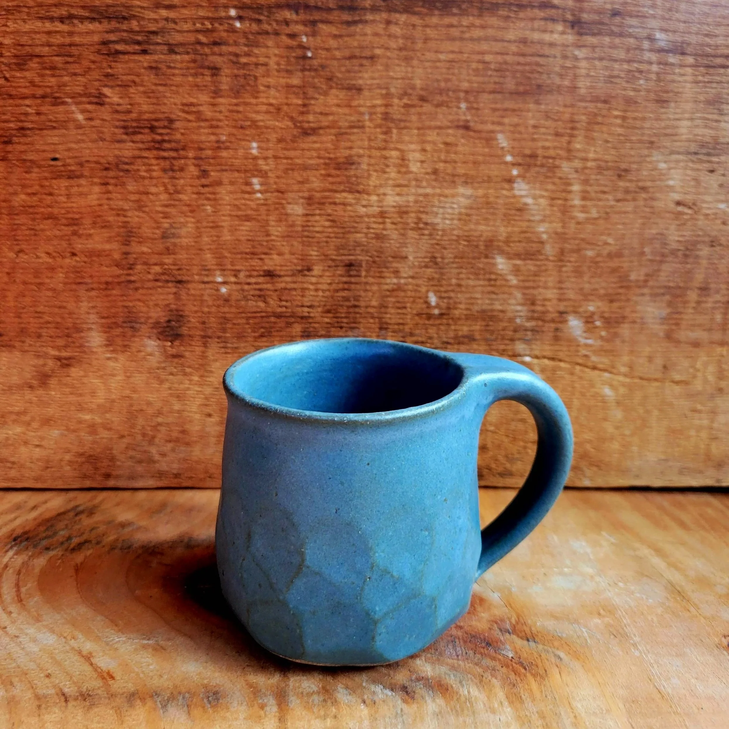 Small Faceted Mug - Dark Blue