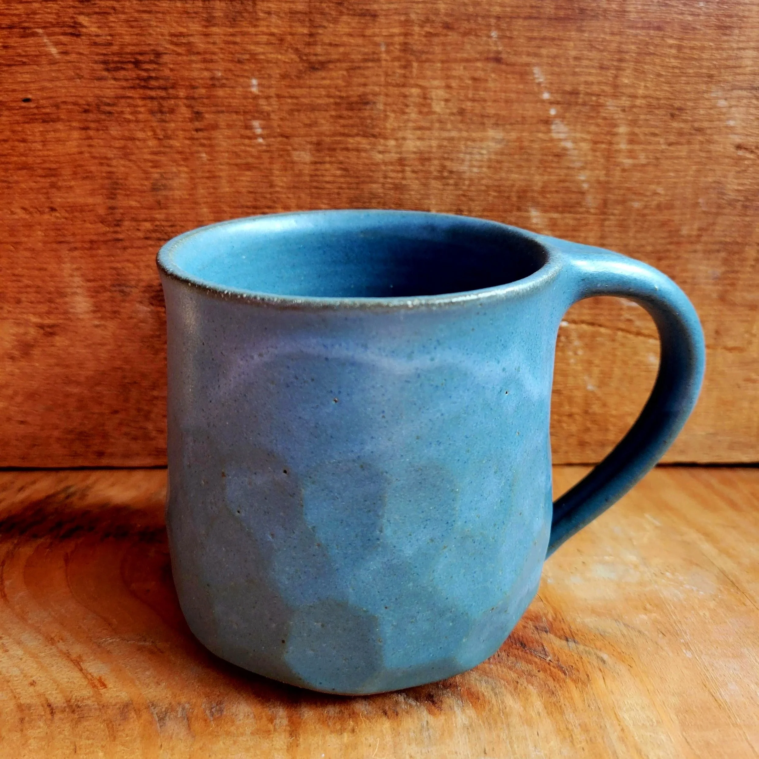 Large Faceted Mug - Dark Blue