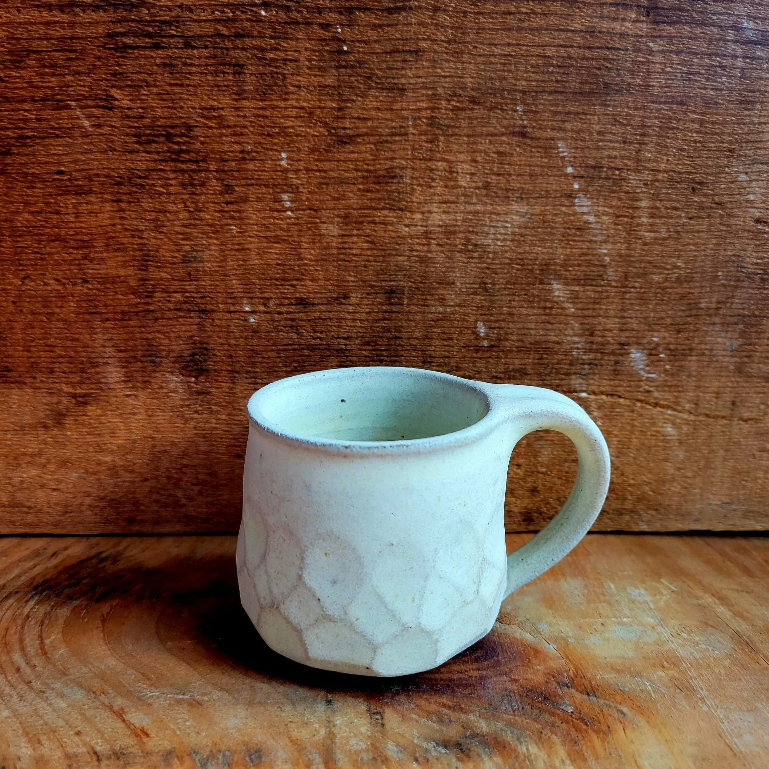 Small Faceted Mug - White