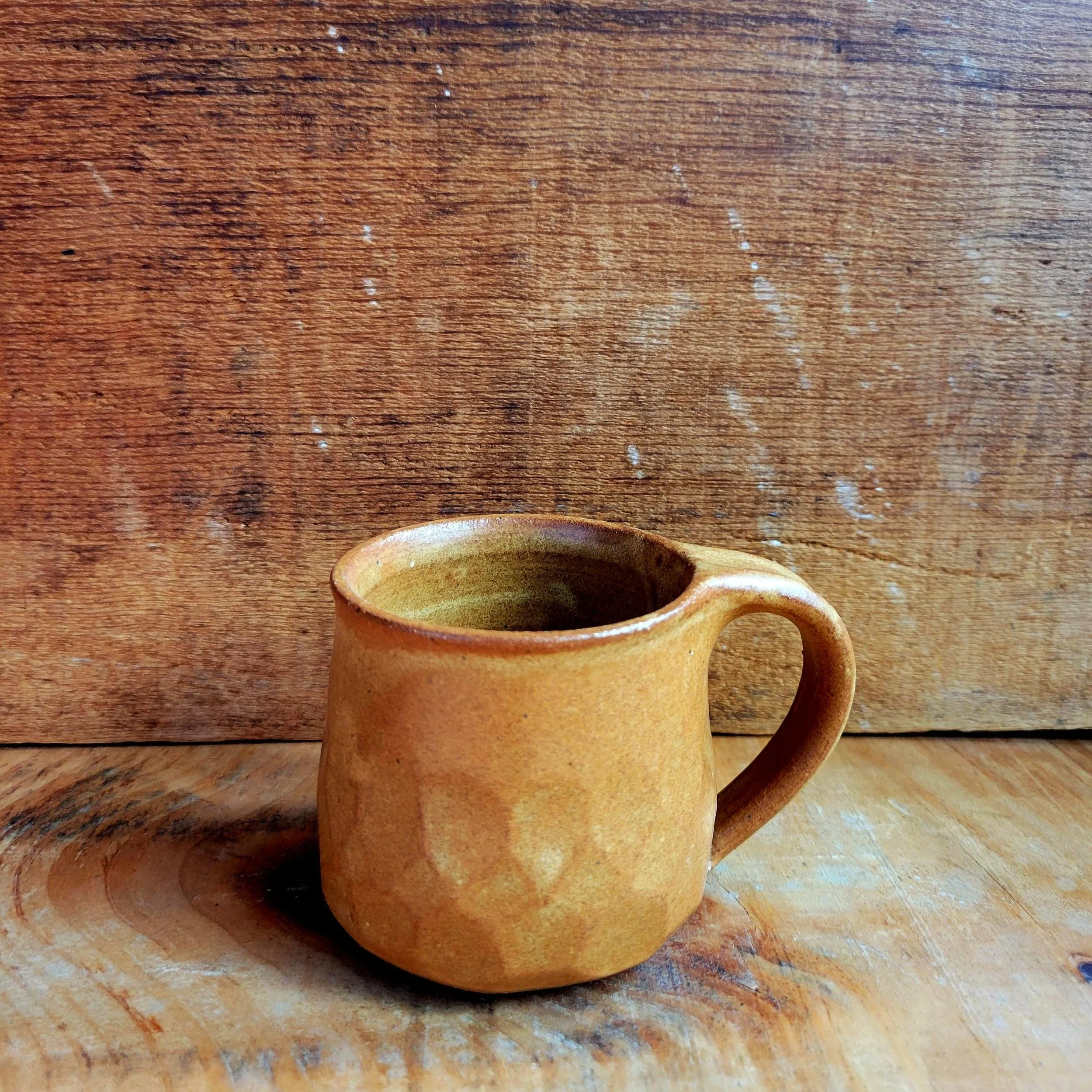 Small Faceted Mug - Rust Brown