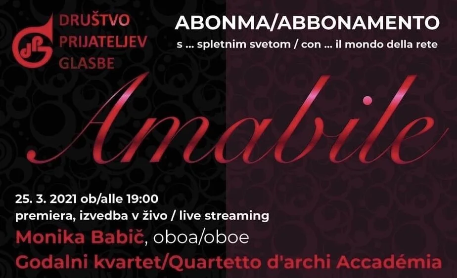 Na programu: W. A. Mozart, B. Britten, A Webern, B. H. CrusellKoncert bo prenašan preko Radia Koper ter Facebook ter Youtube kanala Društva prijateljev glasbe Koper: