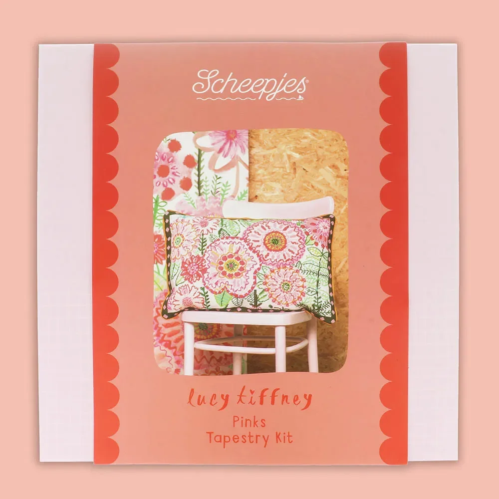 "Pinks" Kit de tapiz diseñador por Lucy Tiffney para Scheepjes