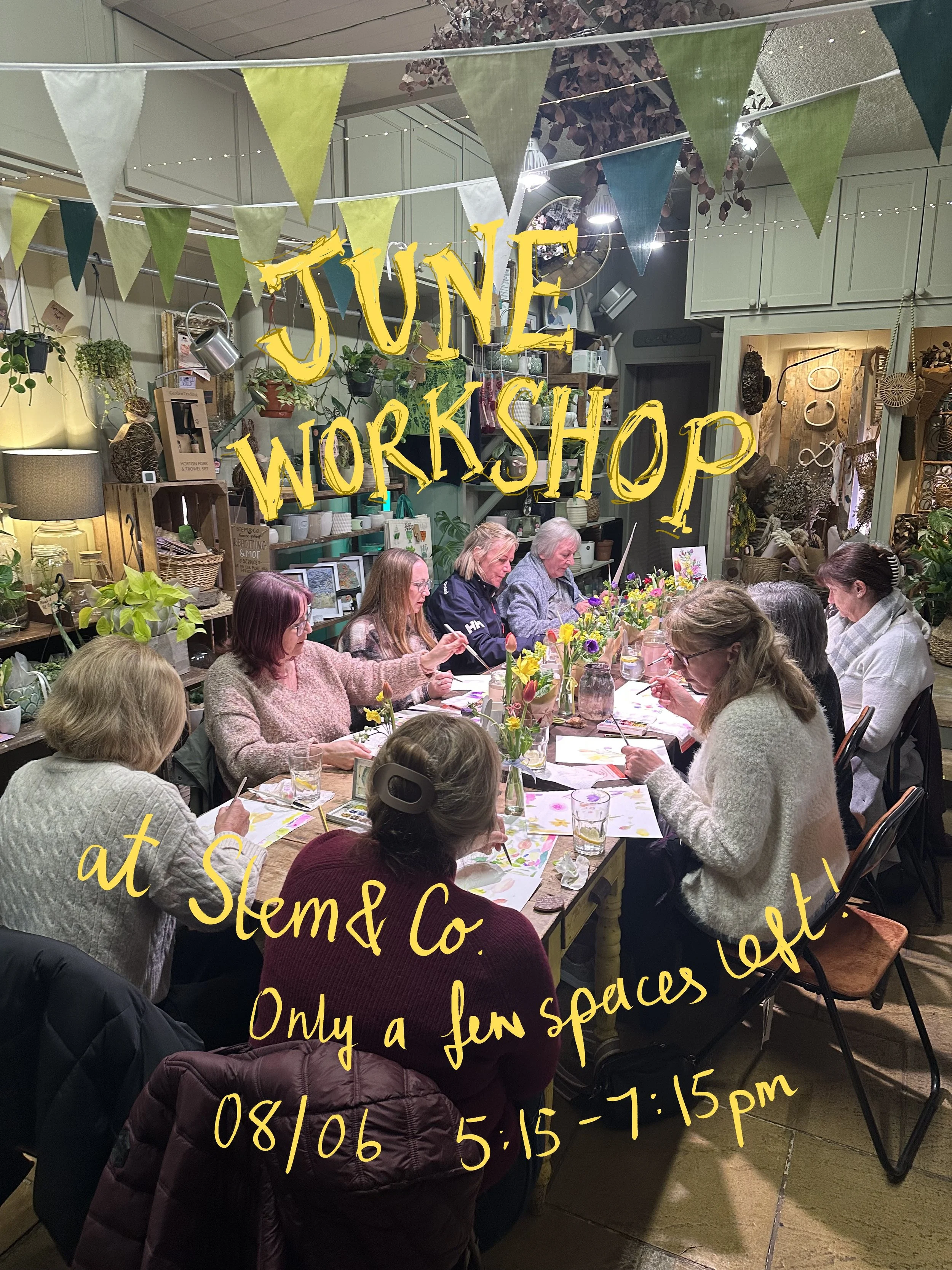 Summer Florals Workshop at Stem & Co. 5:15-7:15pm