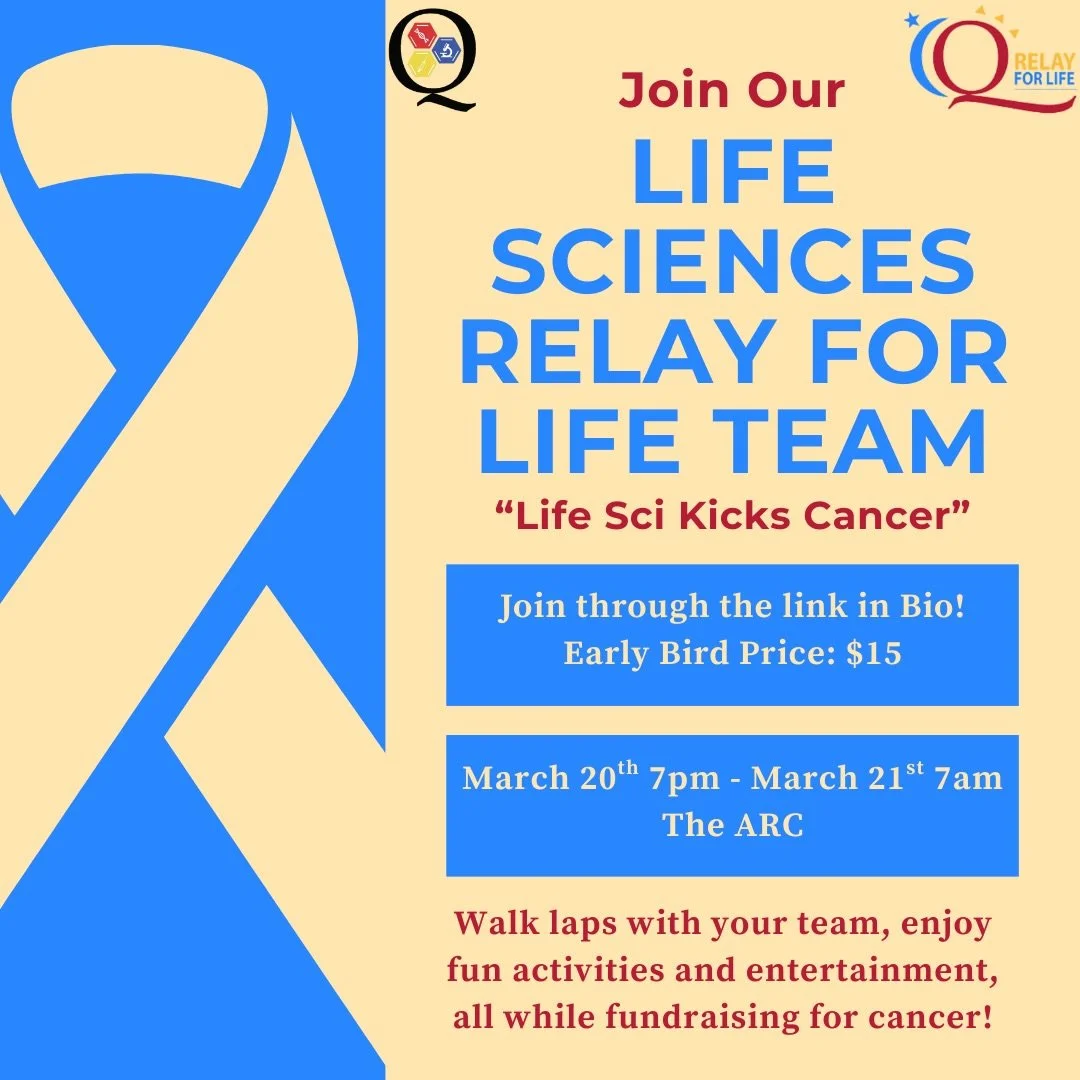 Join the fight with Life Sci!

From 7pm on March 20th til 7am on March 21st, our Relay for Life team &ldquo;Life Sci Kicks Cancer&rdquo; will walk together in the fight against cancer! 

How to join:
1. Register with early bird pricing of $15 but thi