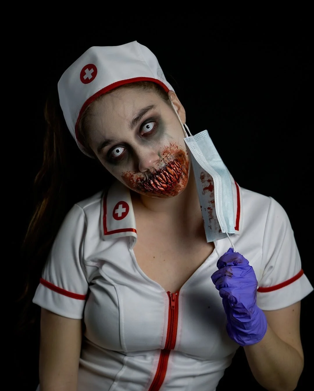 Day 7 of #alycatcos13daysofhalloween THROWBACK 🖤

2023 Iatrophobia 😷 (theme: phobias)

Idea: fear of doctors. Zombie doctors have easy access to blood and brains, just saying.
.
.
.
#phobias #phobiasmakeup #phobiamakeup#phobiashalloween #halloween 
