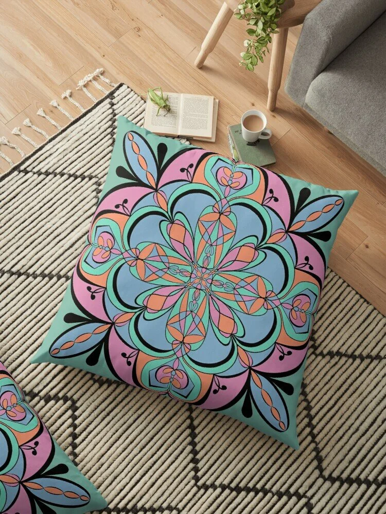 Spring Pastels Mandala Floor Cushion