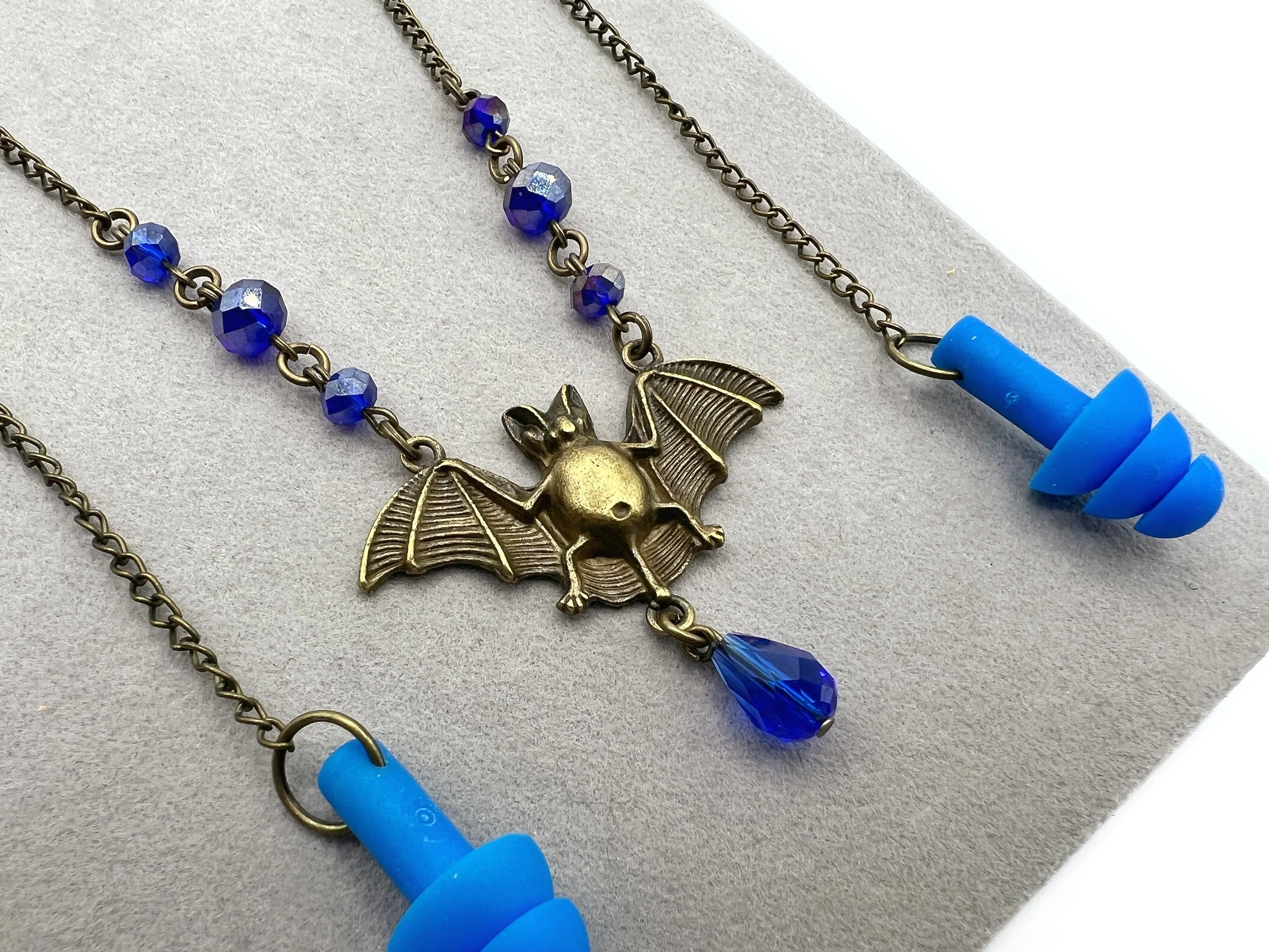 Antique Bat Earplug Necklace — Sensory Jewelry