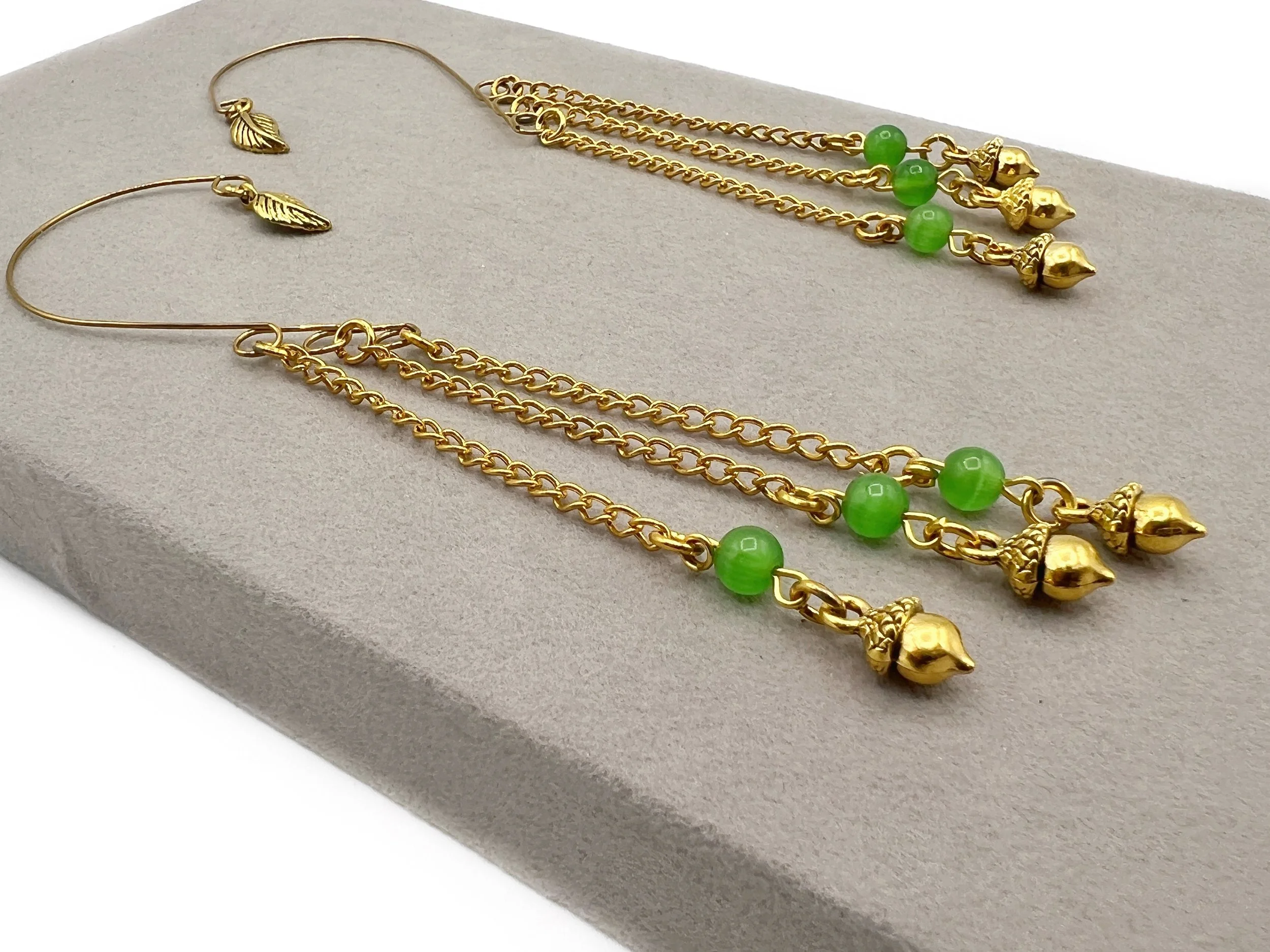 Minimal Keep Close Ear Cuffs with Acorn Charms with Removable Chains for Loop Earplugs, Earbuds & Silicone Earplugs (Copy) (Copy) (Copy)