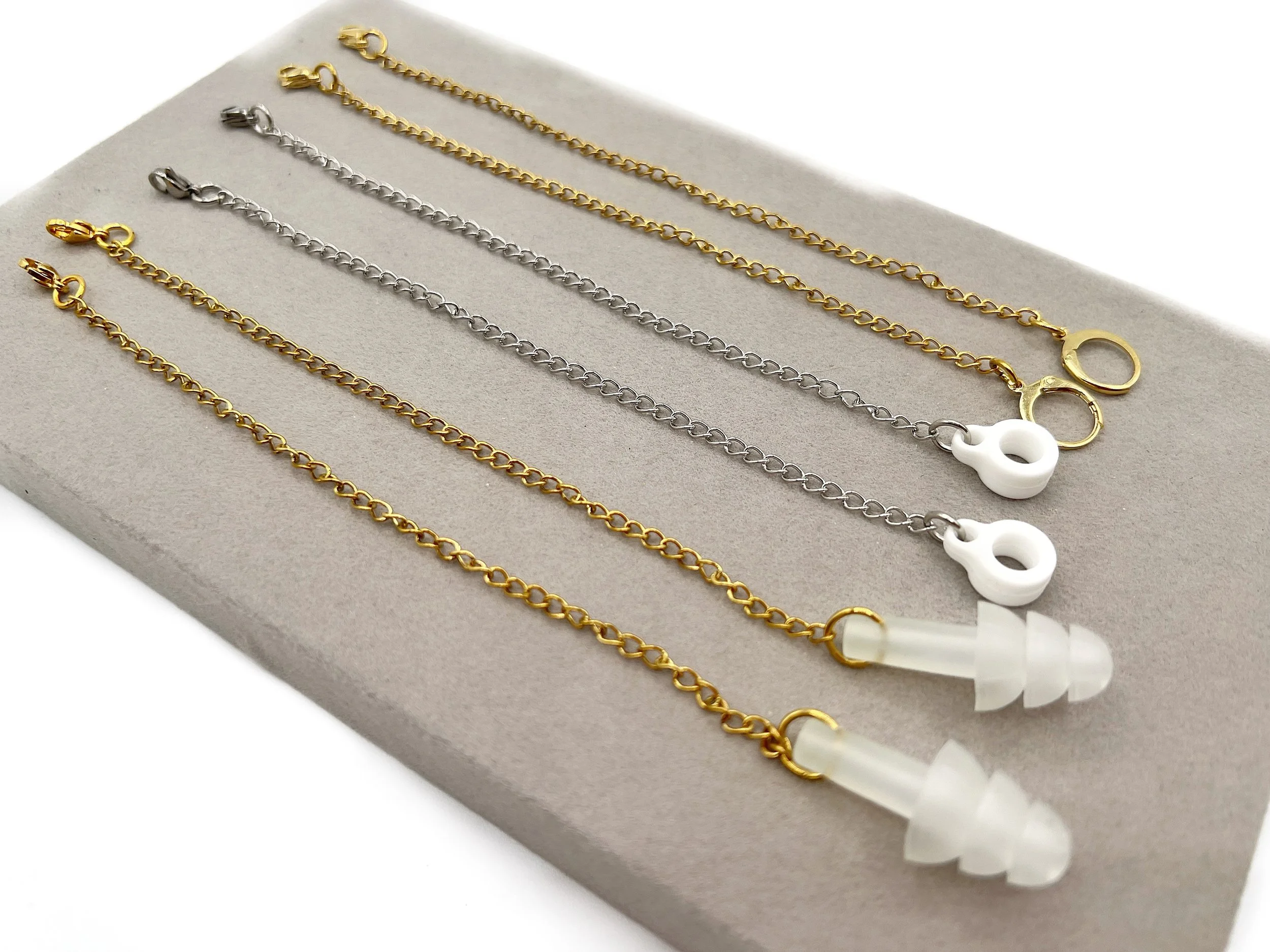 Long Accessory Chain Add-On for Glasses Chains / Necklaces – For Loop Earplugs, Earbuds or Silicone Earplugs