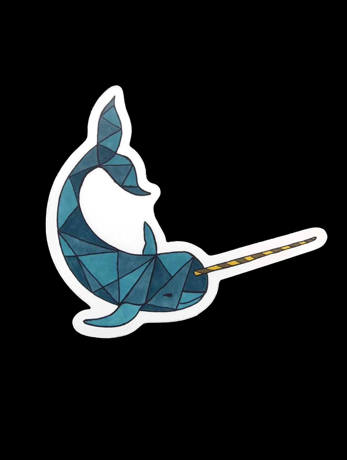 Mosaic Narwhal Laminated Art Sticker