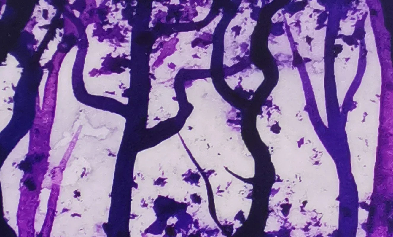 Purple Enchanted Forest, Enchanted Forest, Forest Sticker, Nature Stickers, Fine Art Stickers, Watercolour Art Stickers, Tree Sticker, Fantasy Stickers