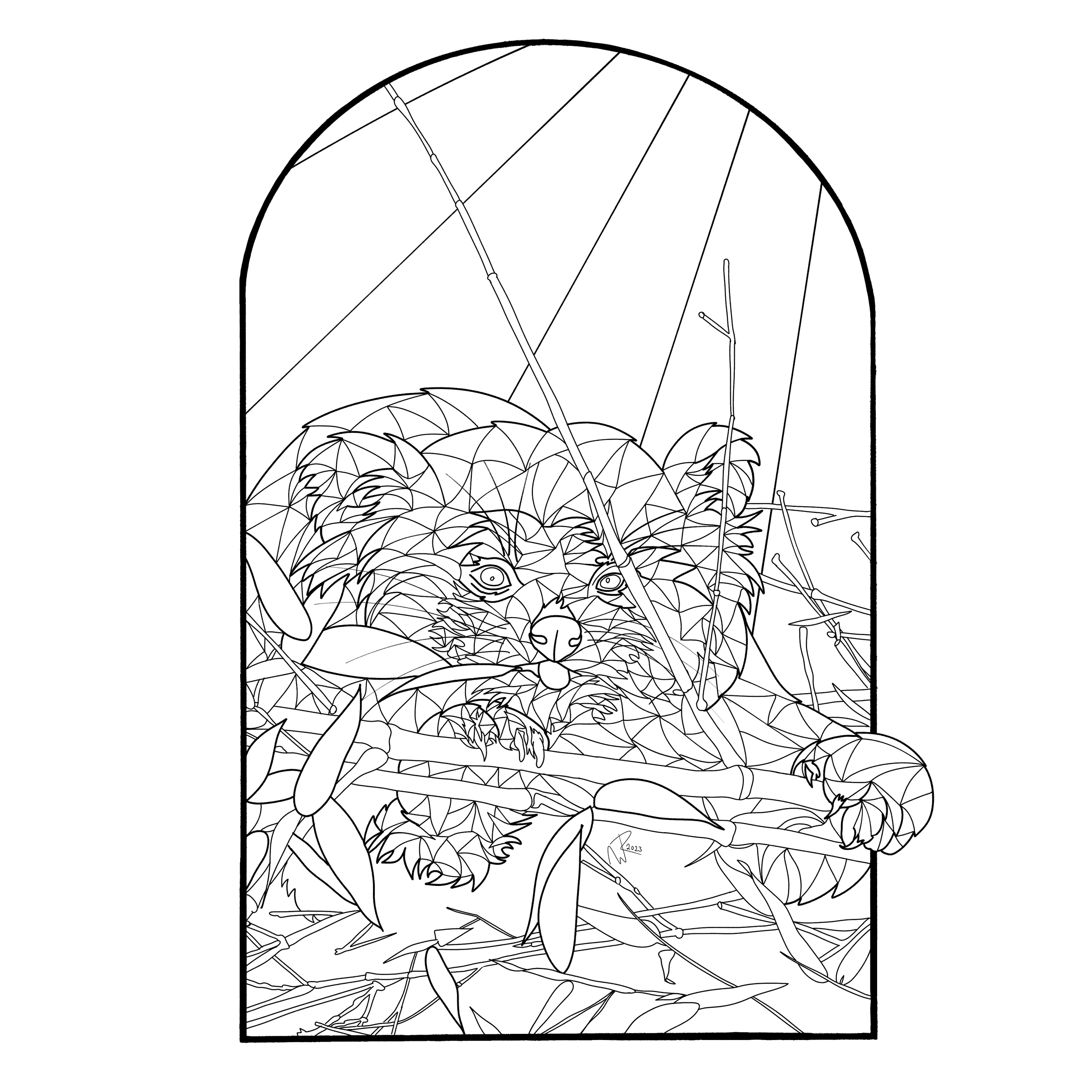 October Free Colouring Page Red Panda