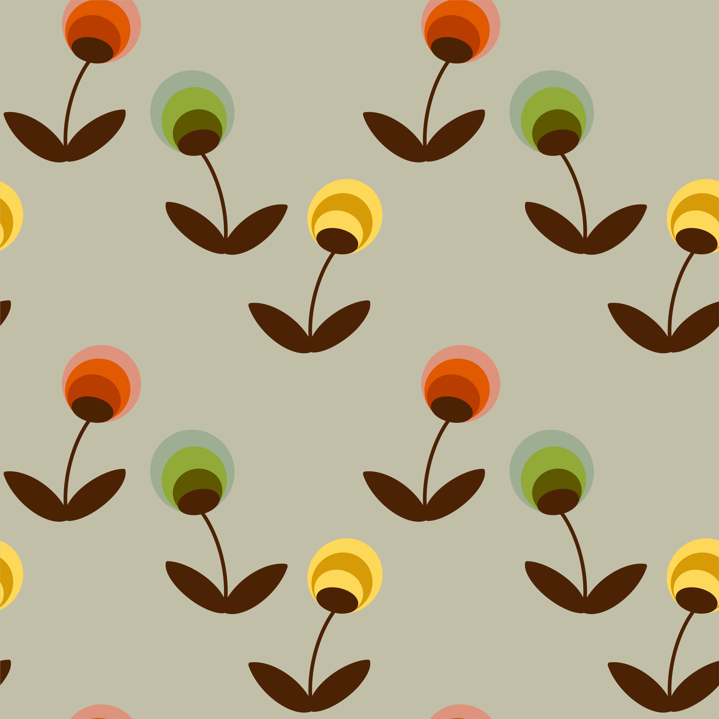 nuetral minimalist abstract dandelions mid-century inspired pattern