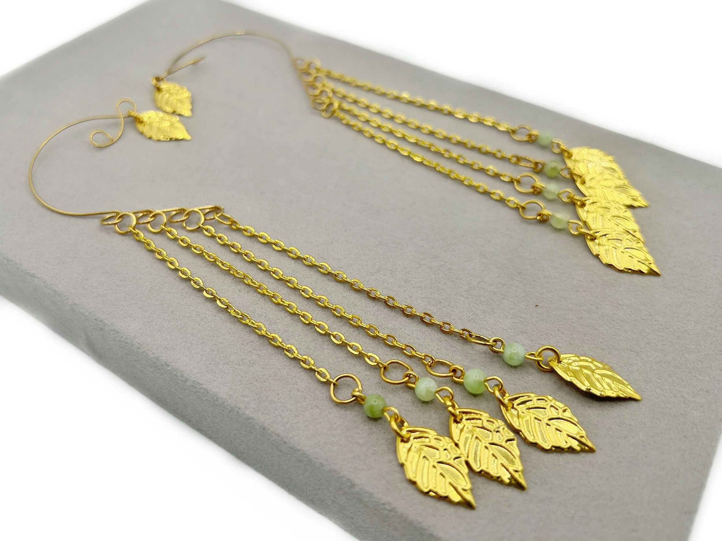 Minimal Keep Close Ear Cuffs with Leaf Charms with Removable Chains for Loop Earplugs, Earbuds & Silicone Earplugs (Copy) (Copy)