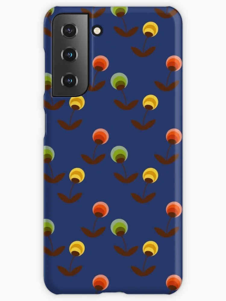 Mid century abstract dandelions patterned cell phone case