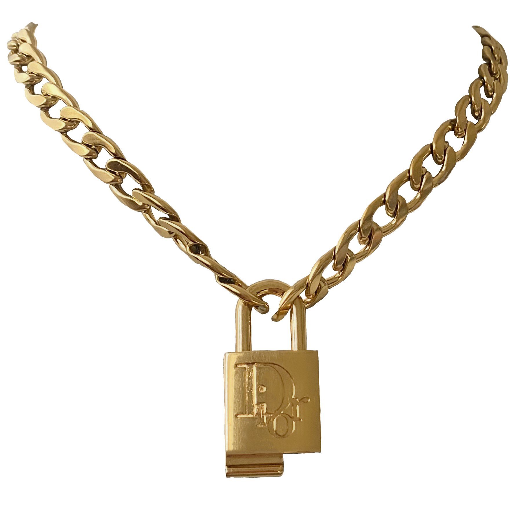 dior necklace padlock